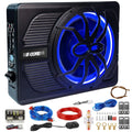 10 inch Slim Under Seat Car Audio Subwoofer 800W Built in Amplifier Sub Woofer LED Light