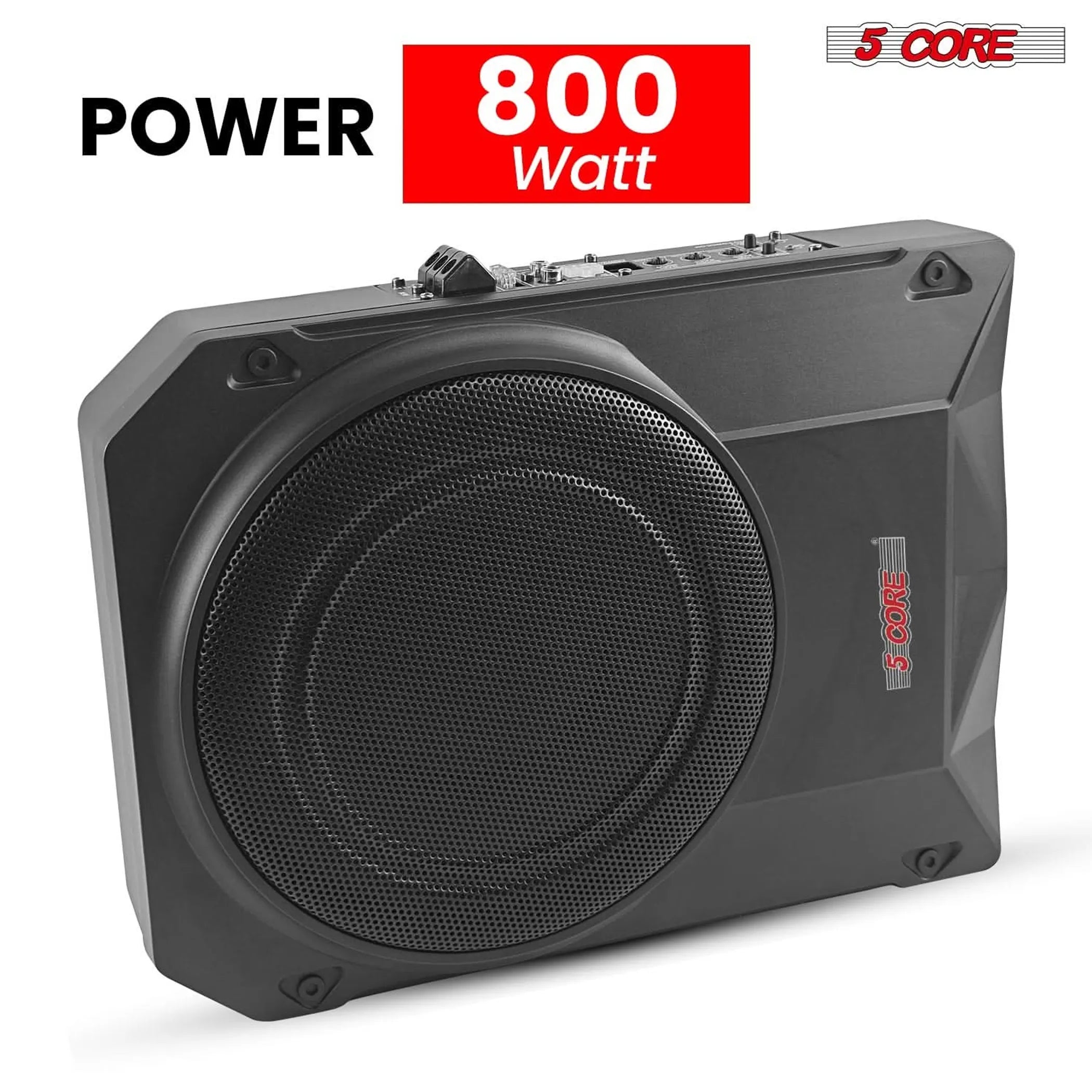 10 inch Slim Under Seat Car Audio Subwoofer 800W Built in Amplifier Sub Woofer Enclosure Box