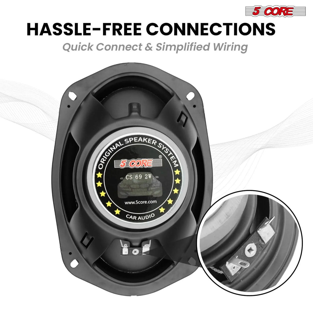 6x9 Car Speaker Pair 800W 4Ohm 2 Way Coaxial Speaker w Super Tweeter Universal Fit for Vehicle