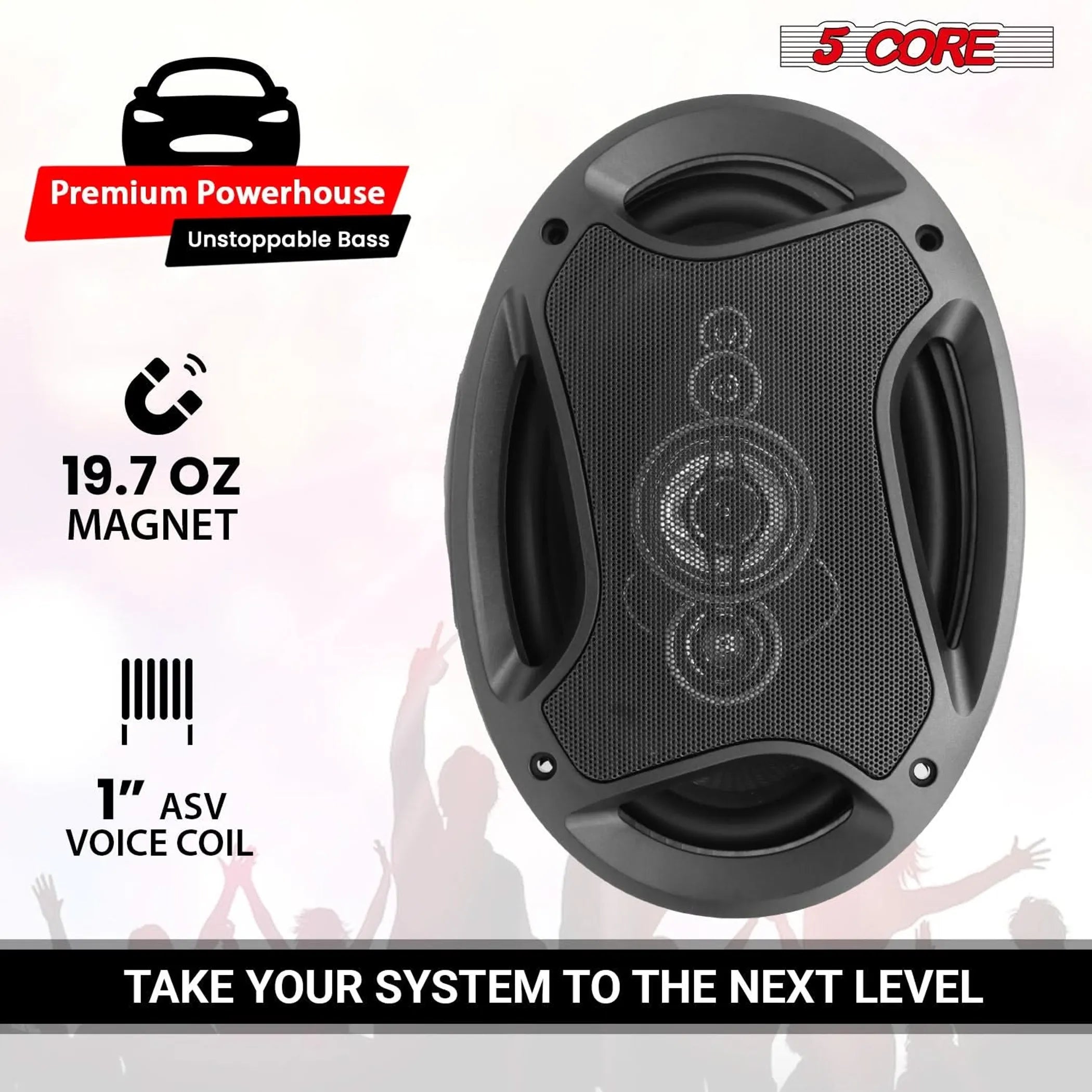 6x9 Car Speaker 800W  Pair 4Ohm 4 Way Coaxial Speaker w Super Tweeter Universal Fit