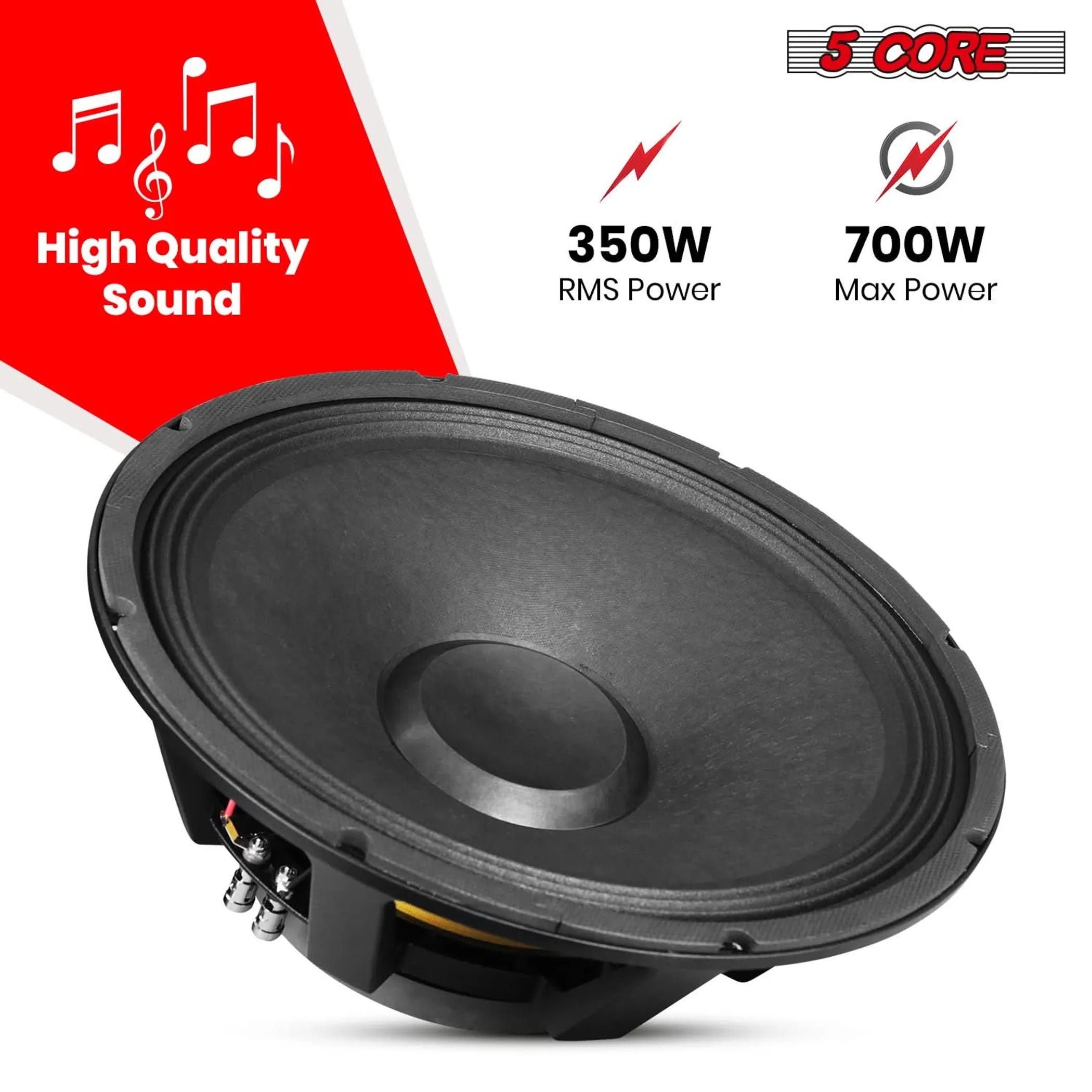 15 Inch Subwoofer Speaker 1500W Peak 8 Ohm Full Range Replacement DJ Sub Woofer