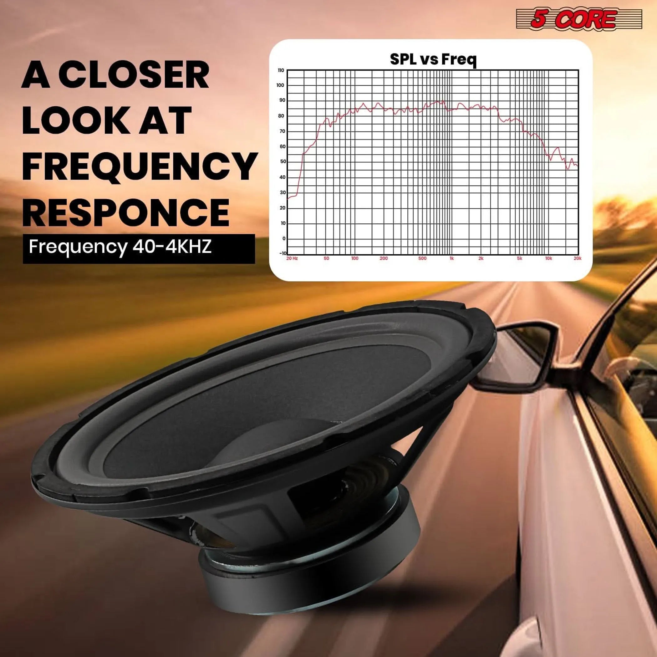 10 inch Subwoofer Speaker 600W Peak 4Ohm Car Replacement Sub Woofers