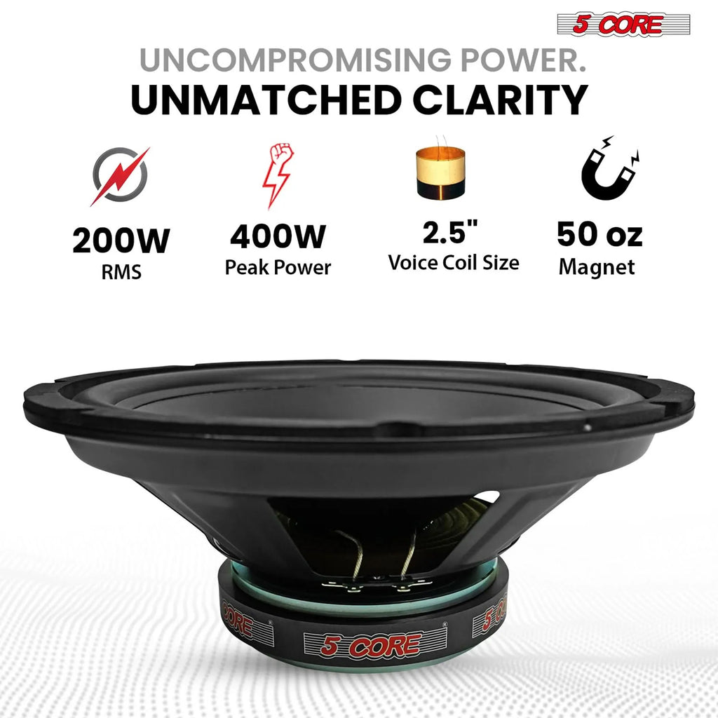 12 Inch Woofer Pair 400W Car Subwoofer 4Ohm Replacement Deep Sub w Poly Cone
