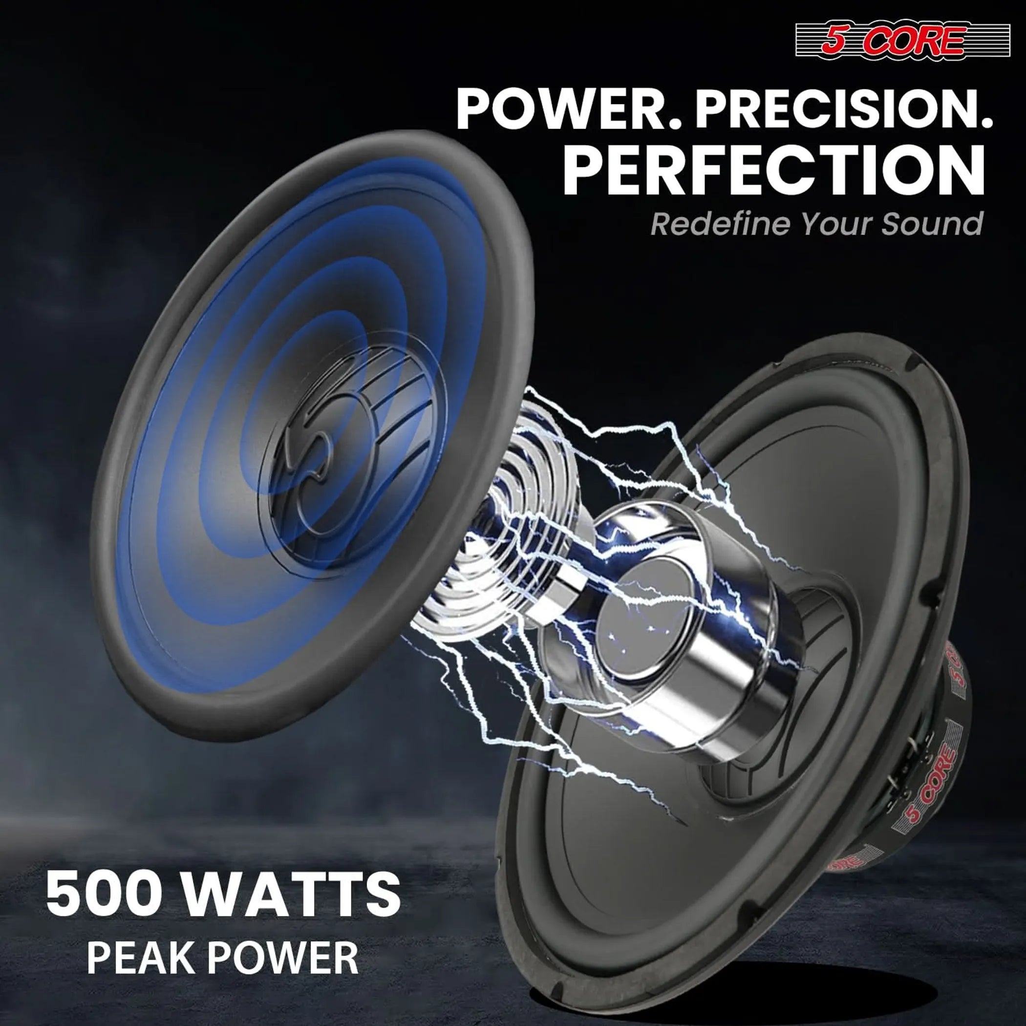 15 Inch Woofer Pair 500W Car Subwoofer 4Ohm Replacement Deep Sub w Poly Cone