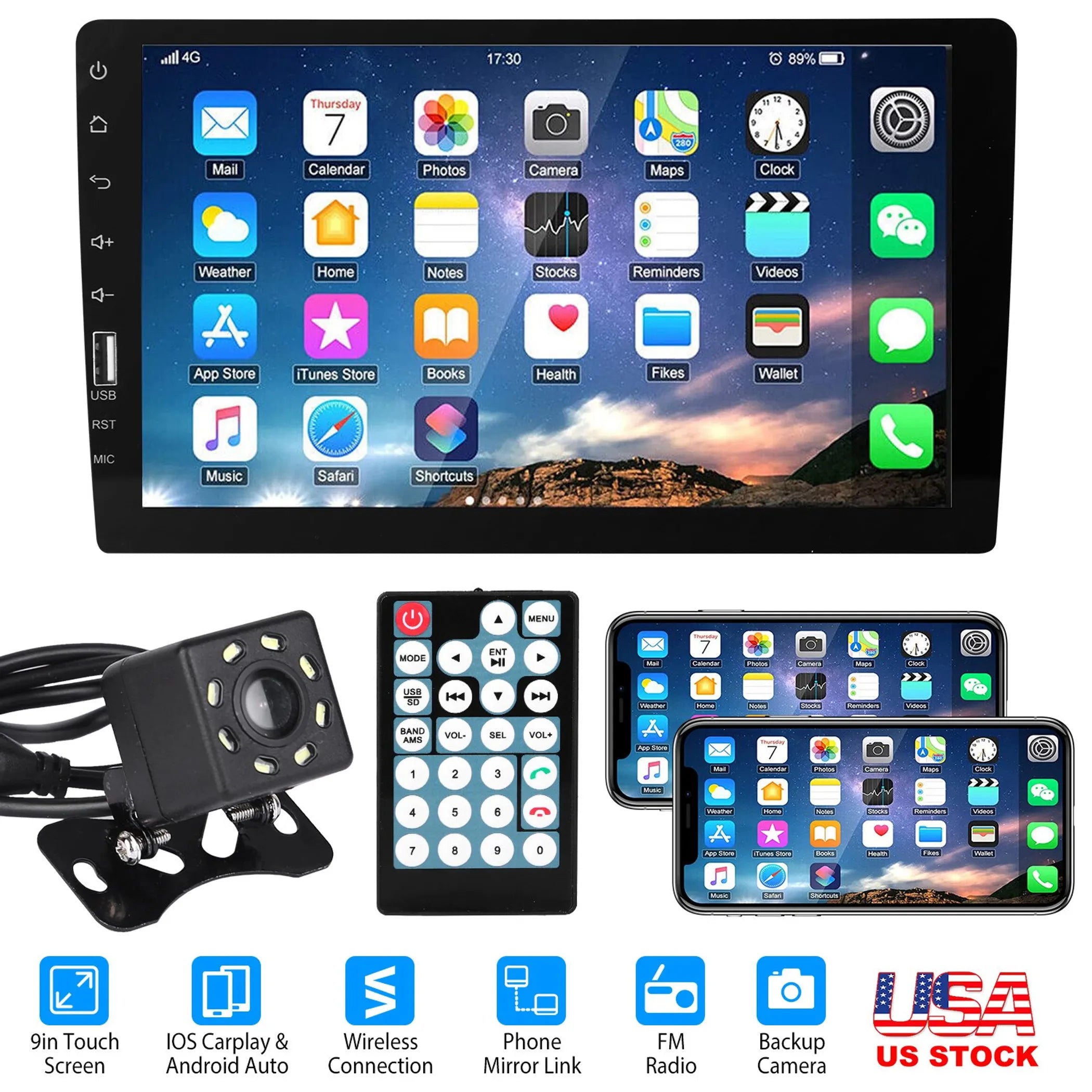 9in Car MP5 Stereo Player Touch Screen