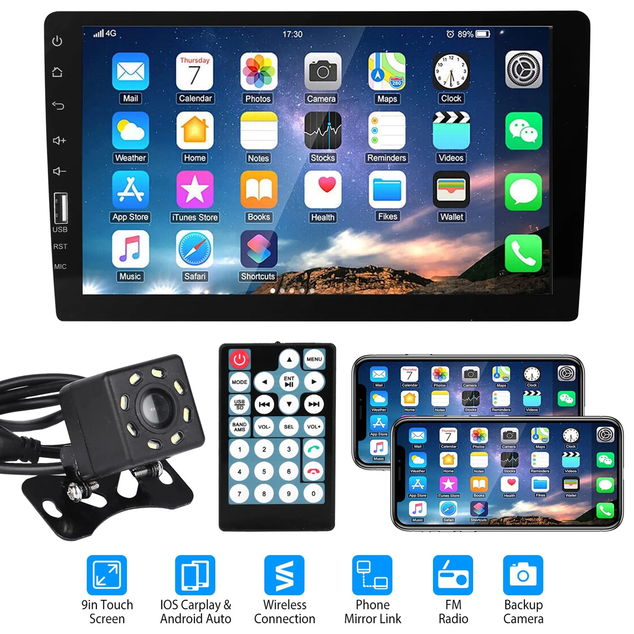 9in Car MP5 Stereo Player Touch Screen
