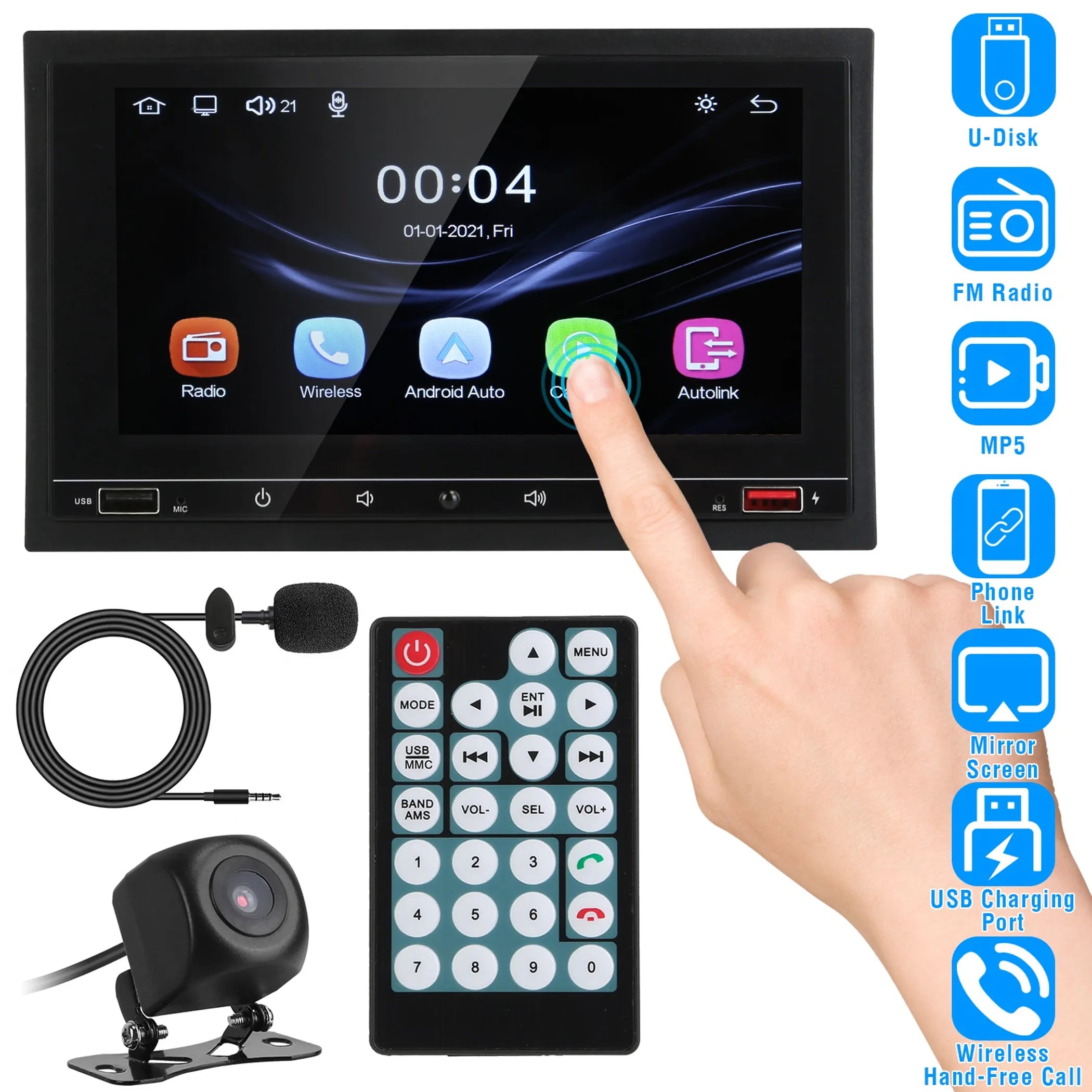 7In Universal Wireless Car MP5 Player