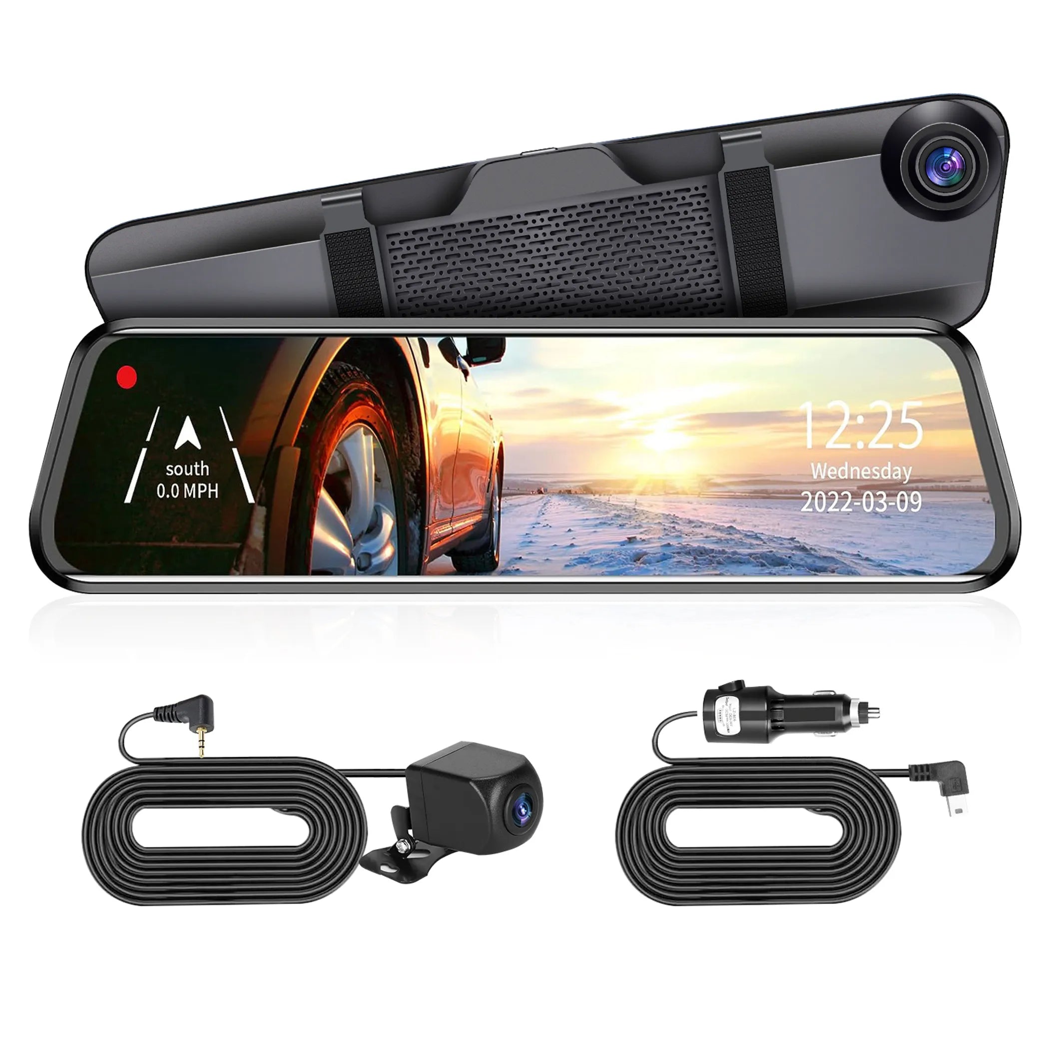4K Car DVR 12in Dash Cam Camcorder Camera Recorder