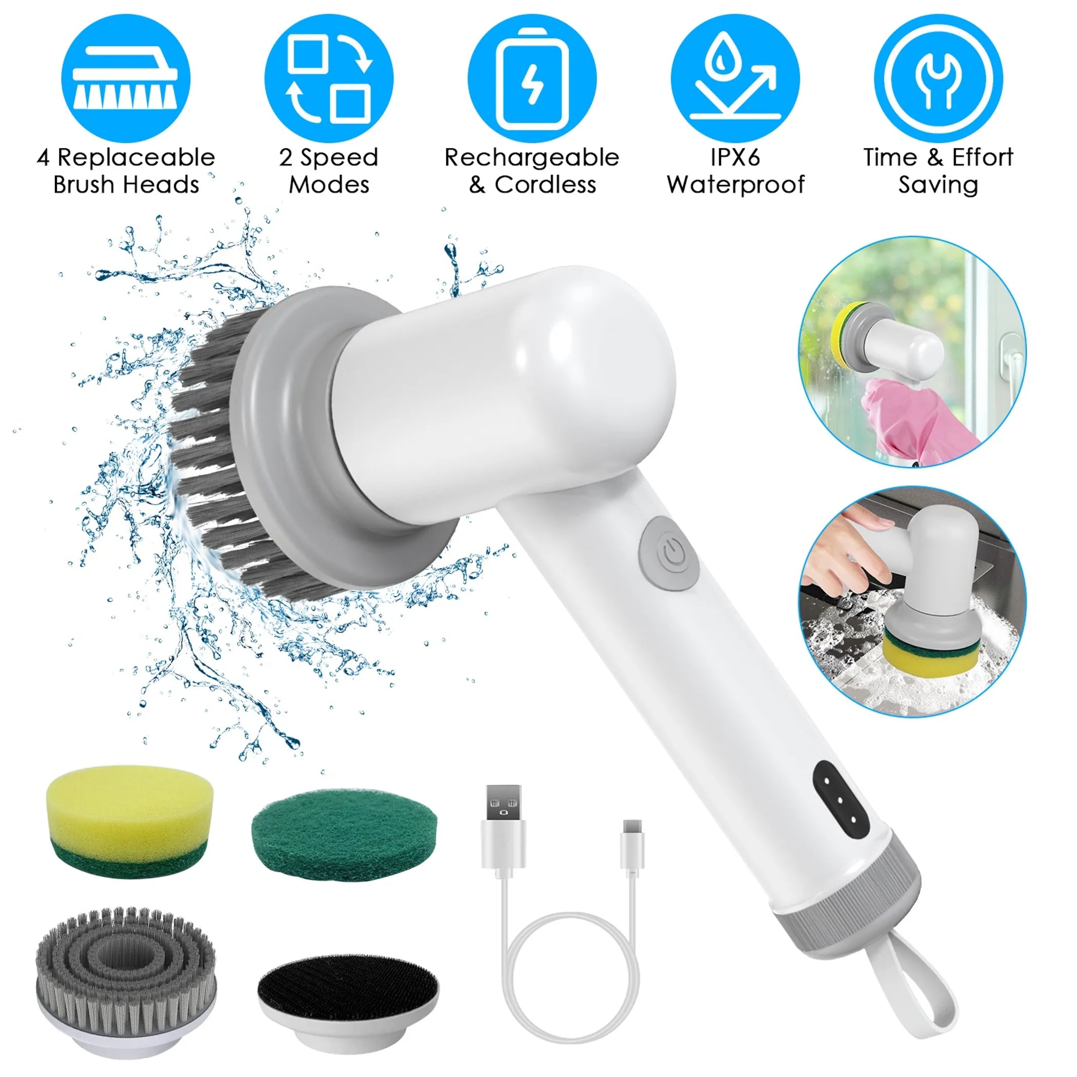 Electric Handheld Spin Scrubber