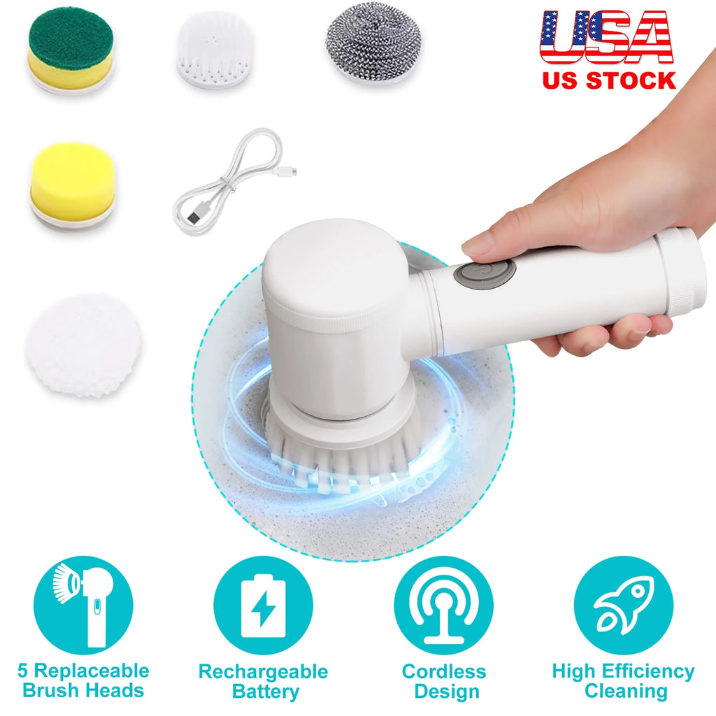 Cordless Cleaning Brush Handheld Electric Spin Scrubber