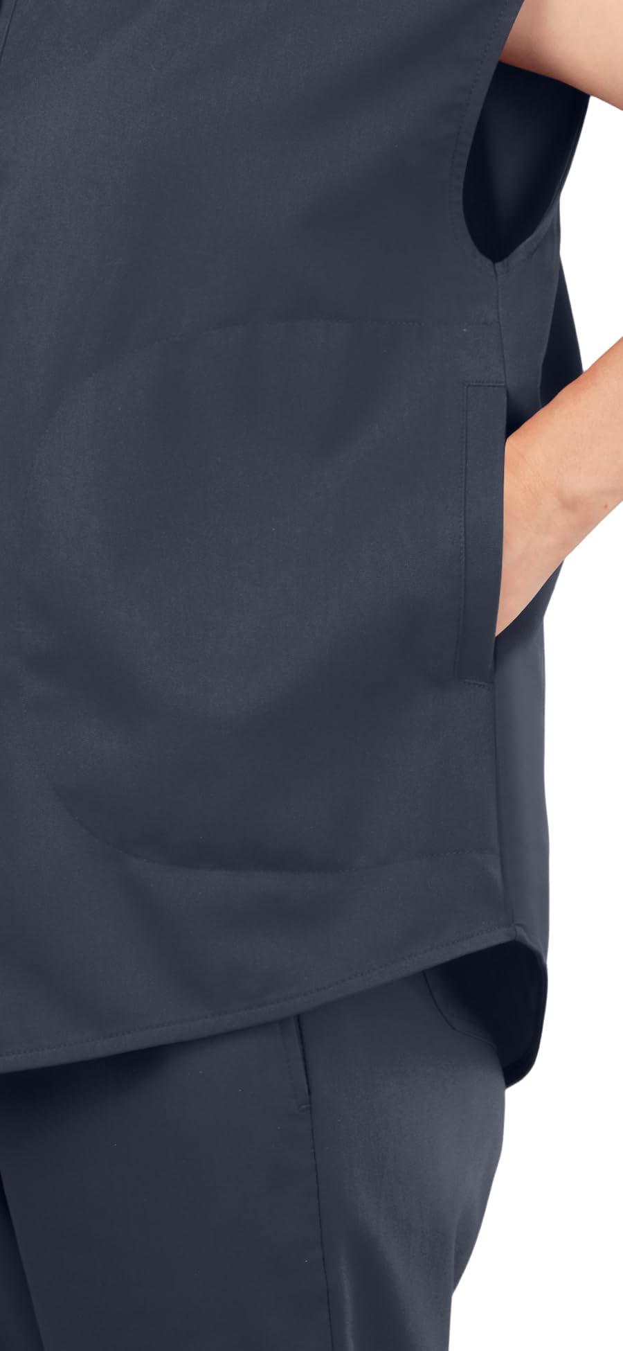 Women's Scrubs Set Series 2 - Sleeveless Stand-Up Collar Scrub Top and Tapered Jogger Pants, 8-Pocket Work Uniform