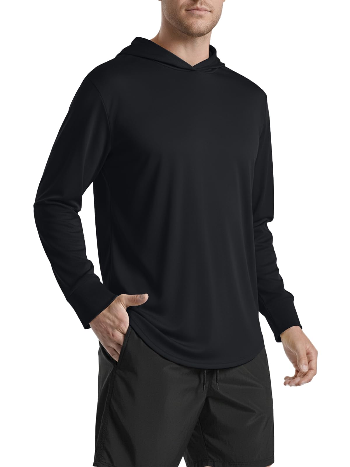 Mens Hoodies Long-Sleeve Shirts - UPF 50+ Sun Protection Shirts Lightweight Fishing Athletic Hoodies