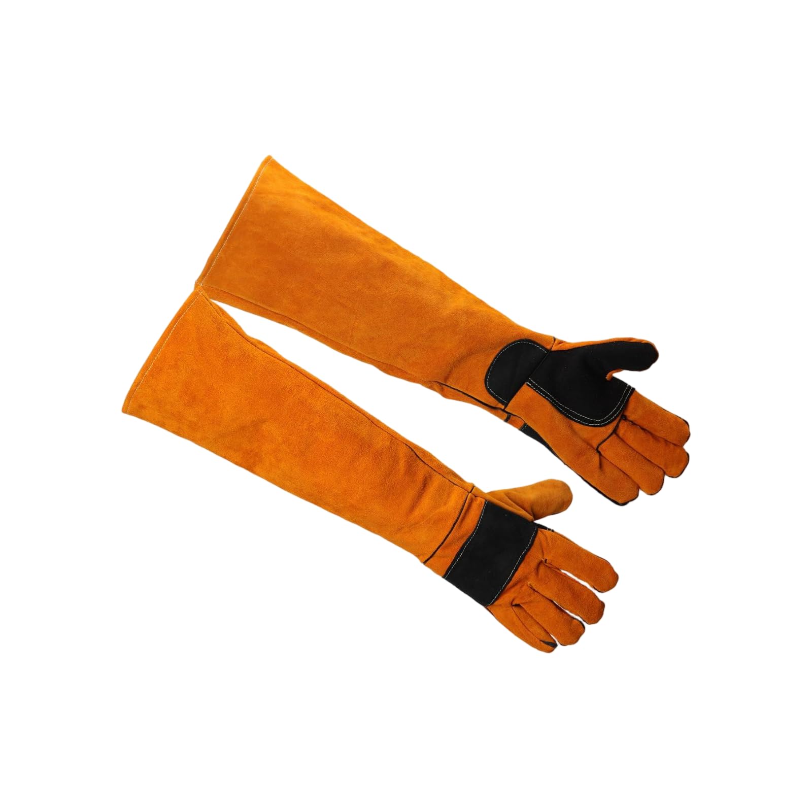 17.6Inches Heat Resistant Welding Gloves, Fire & Heat Proof Fireplace Gloves, Bite & Scratch Resistant, Heavy Duty Leather for Welding/BBQ/Wood Stove/Furnace/Oven/Forge/Animal Handling/Pet Care