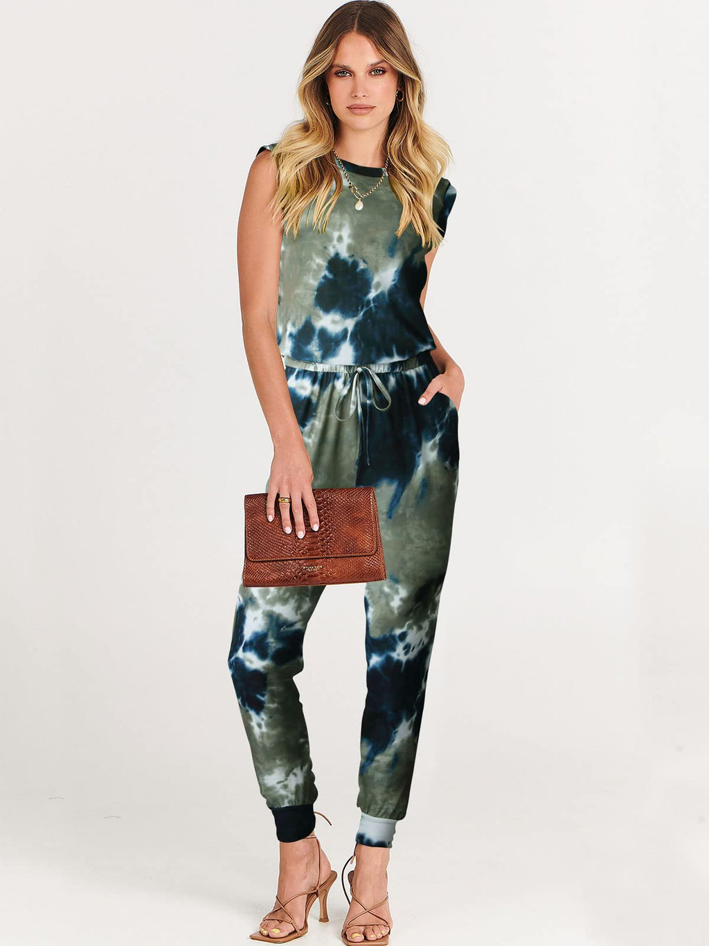 ANRABESS Womens Summer Sleeveless Jumpsuits Casual Dressy Stretchy Crewneck Rompers One Piece Outfits Fall Fashion 2026