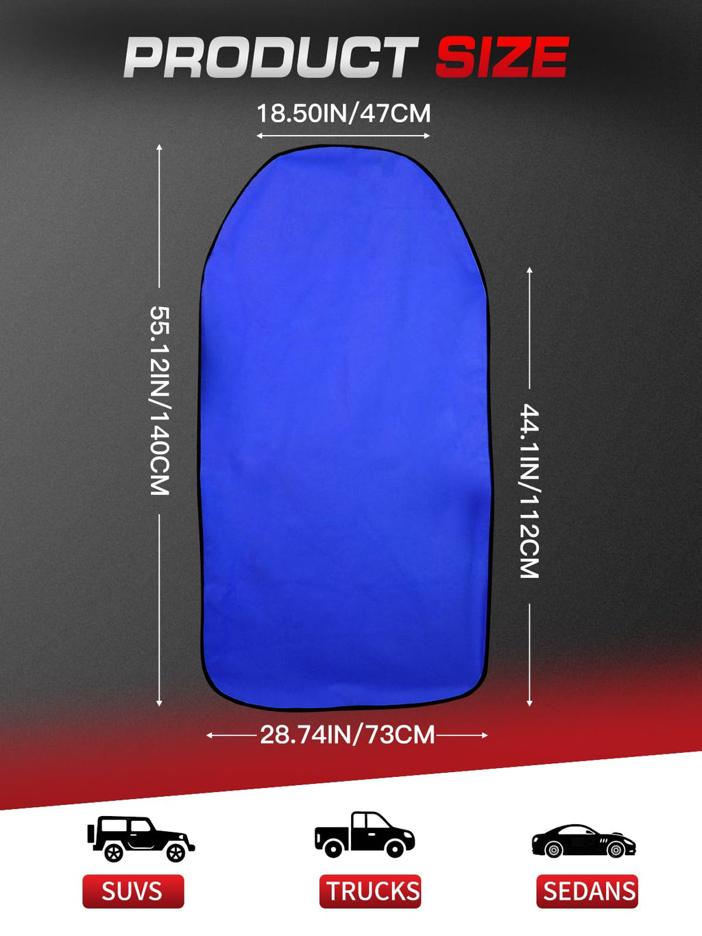 1160g Heavy Duty Towel Car Seat Cover, Sweatproof Absorbent Microfiber Rear Seat Protector for Gym Beach Athletes, Universal Fit Waterproof Back Seat Mat for Sedans SUV Minivans(Black, 1PC)