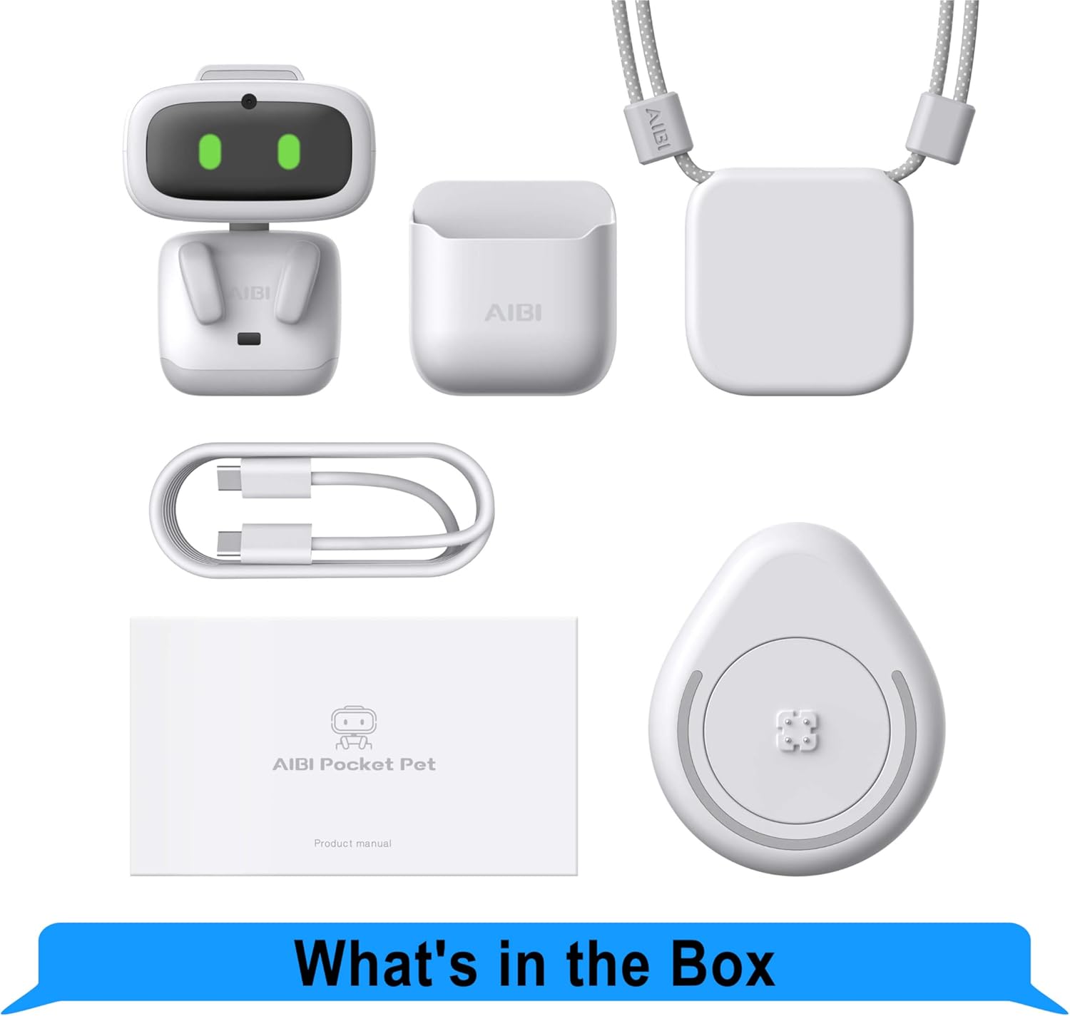 Aibi Pocket Pet - Wearable Robot | ChatGPT Powered AI Companion with Voice Commands, Emotional Interaction, Singing & Dancing | Magnetically Attaches to Anywhere | Ultra Portable