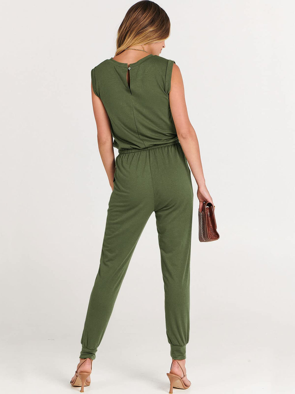 ANRABESS Womens Summer Sleeveless Jumpsuits Casual Dressy Stretchy Crewneck Rompers One Piece Outfits Fall Fashion 2026