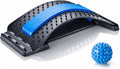 Spine Decompression Back Stretcher with Massage Ball - 3 Level Adjustable Back Cracker Board for Lower Back Comfort - Posture Support and Scoliosis Aid for Home, Office & Gym