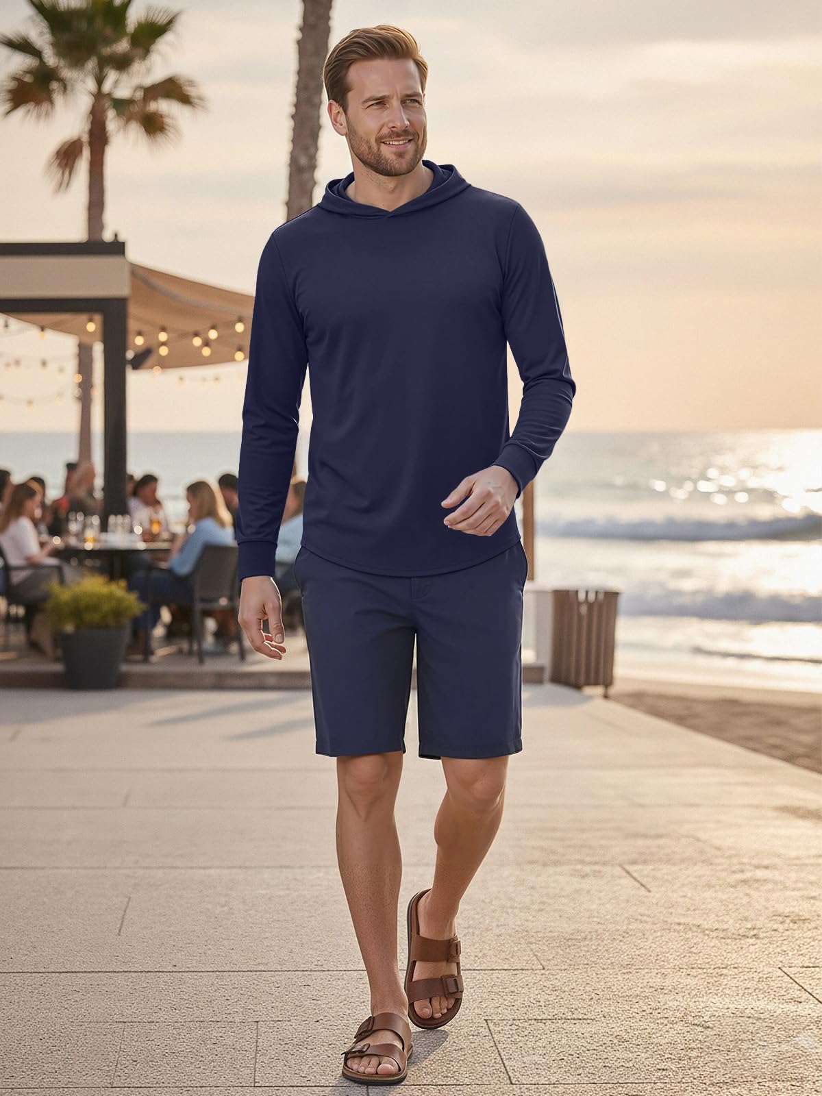 Mens Hoodies Long-Sleeve Shirts - UPF 50+ Sun Protection Shirts Lightweight Fishing Athletic Hoodies