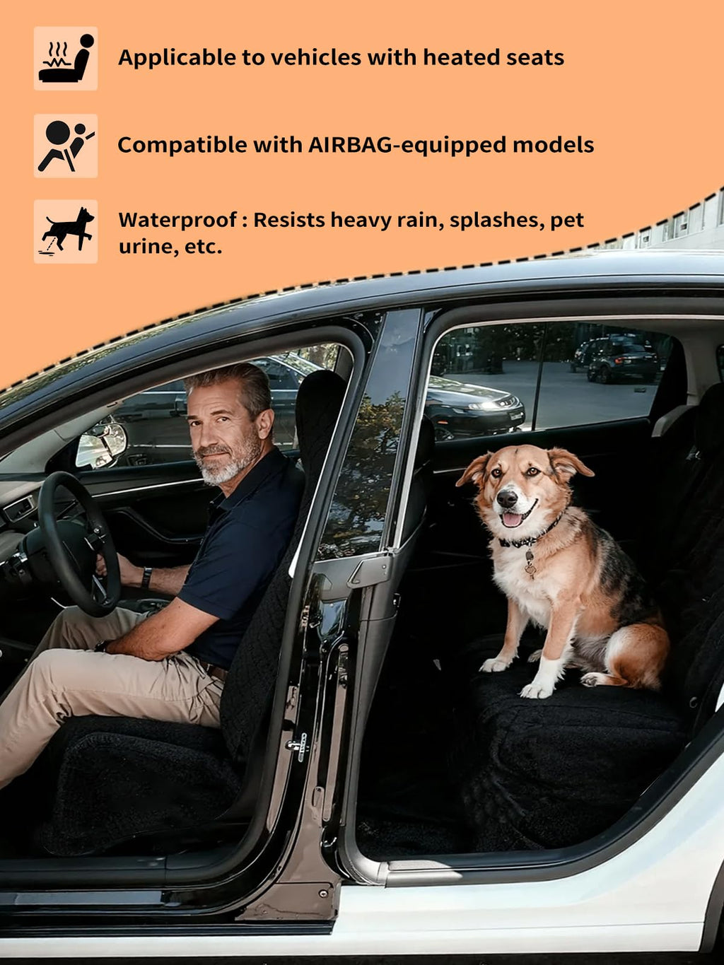 1160g Heavy Duty Towel Car Seat Cover, Sweatproof Absorbent Microfiber Rear Seat Protector for Gym Beach Athletes, Universal Fit Waterproof Back Seat Mat for Sedans SUV Minivans(Black, 1PC)