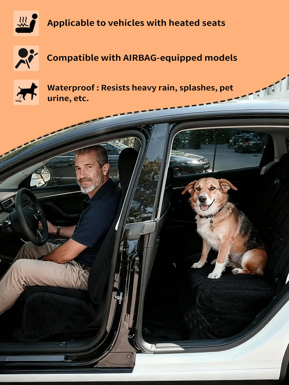1160g Heavy Duty Towel Car Seat Cover, Sweatproof Absorbent Microfiber Rear Seat Protector for Gym Beach Athletes, Universal Fit Waterproof Back Seat Mat for Sedans SUV Minivans(Black, 1PC)