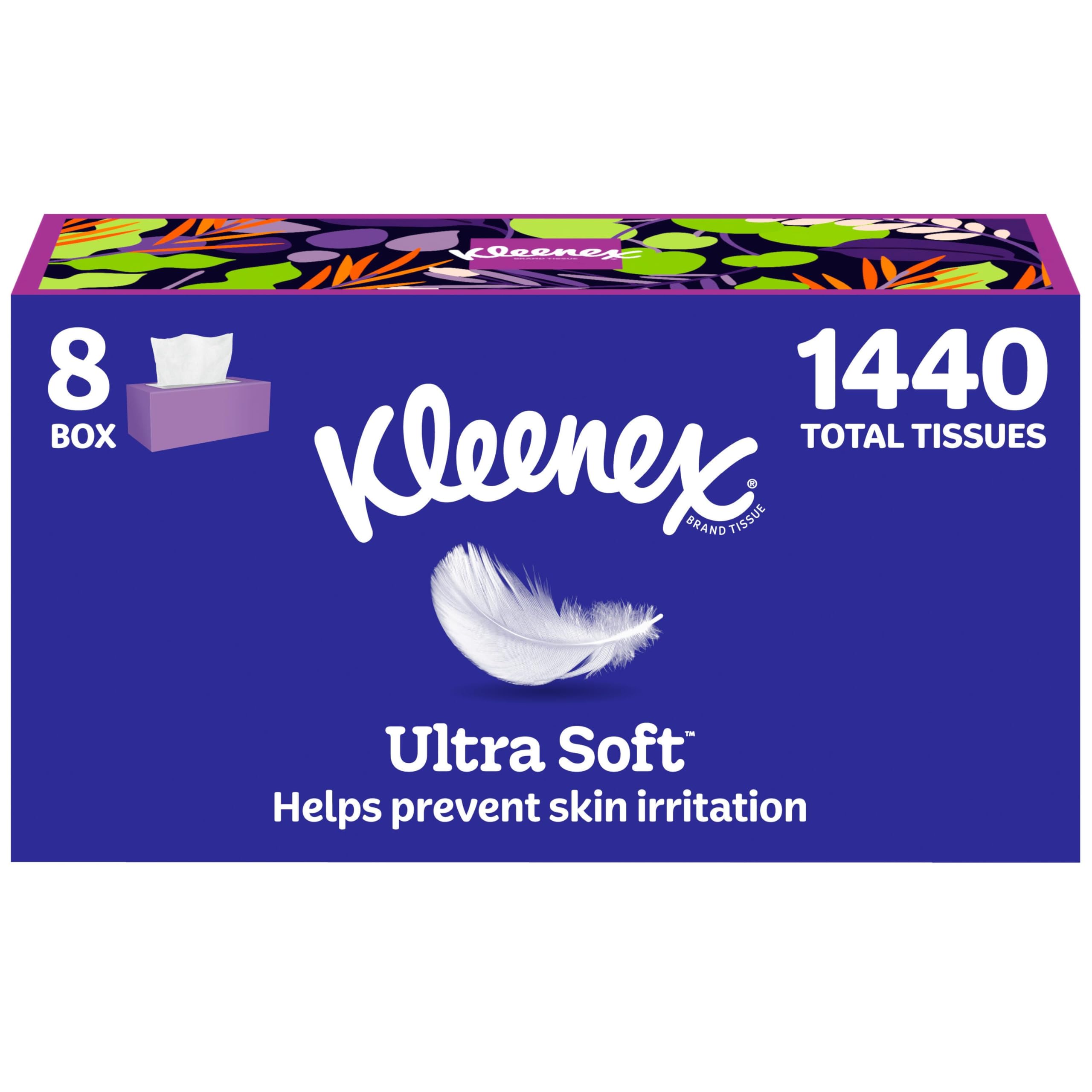 Kleenex Ultra Soft Facial Tissues, 3 Flat Boxes, 120 Tissues per Box, 3-Ply (360 Total), Packaging May Vary