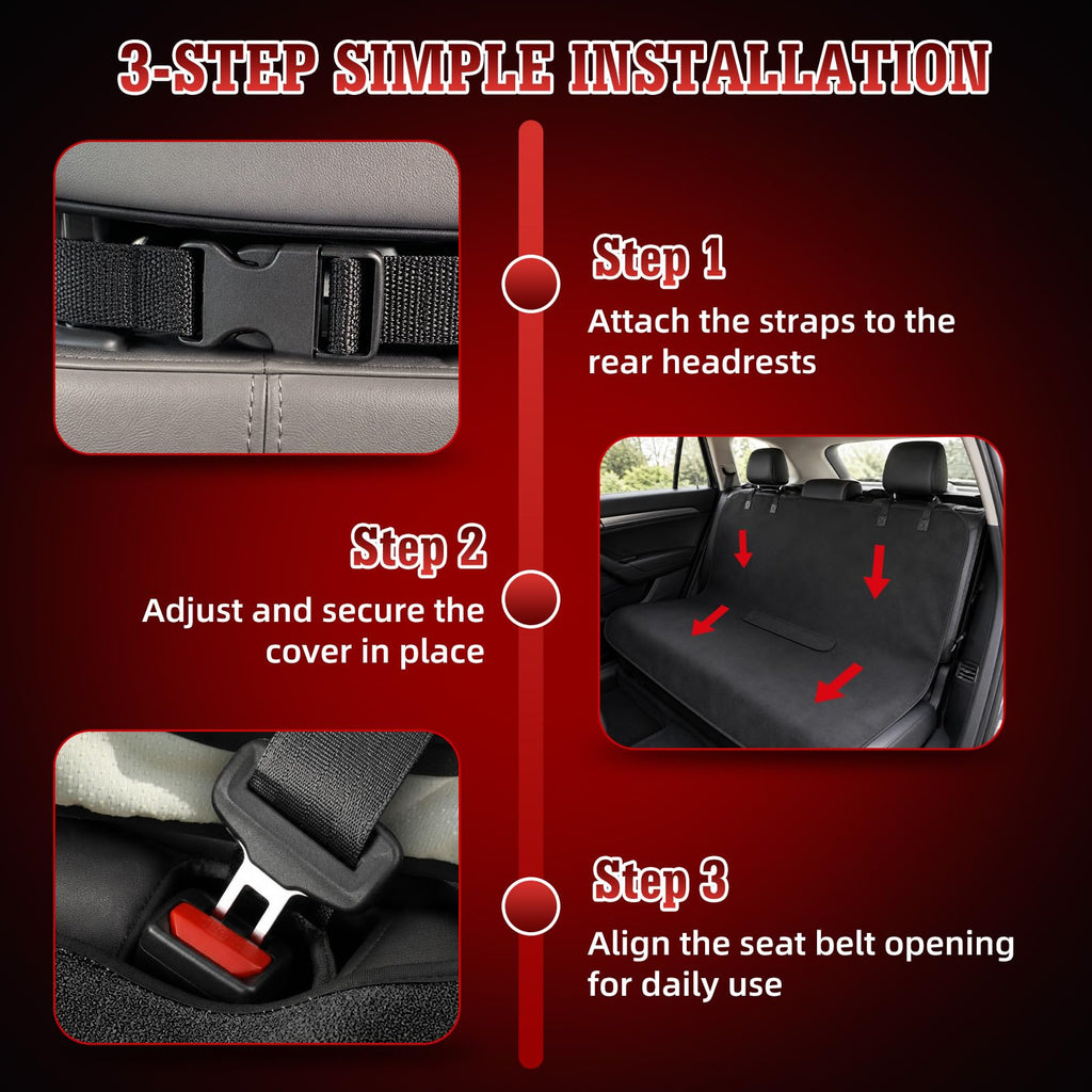 1160g Heavy Duty Towel Car Seat Cover, Sweatproof Absorbent Microfiber Rear Seat Protector for Gym Beach Athletes, Universal Fit Waterproof Back Seat Mat for Sedans SUV Minivans(Black, 1PC)