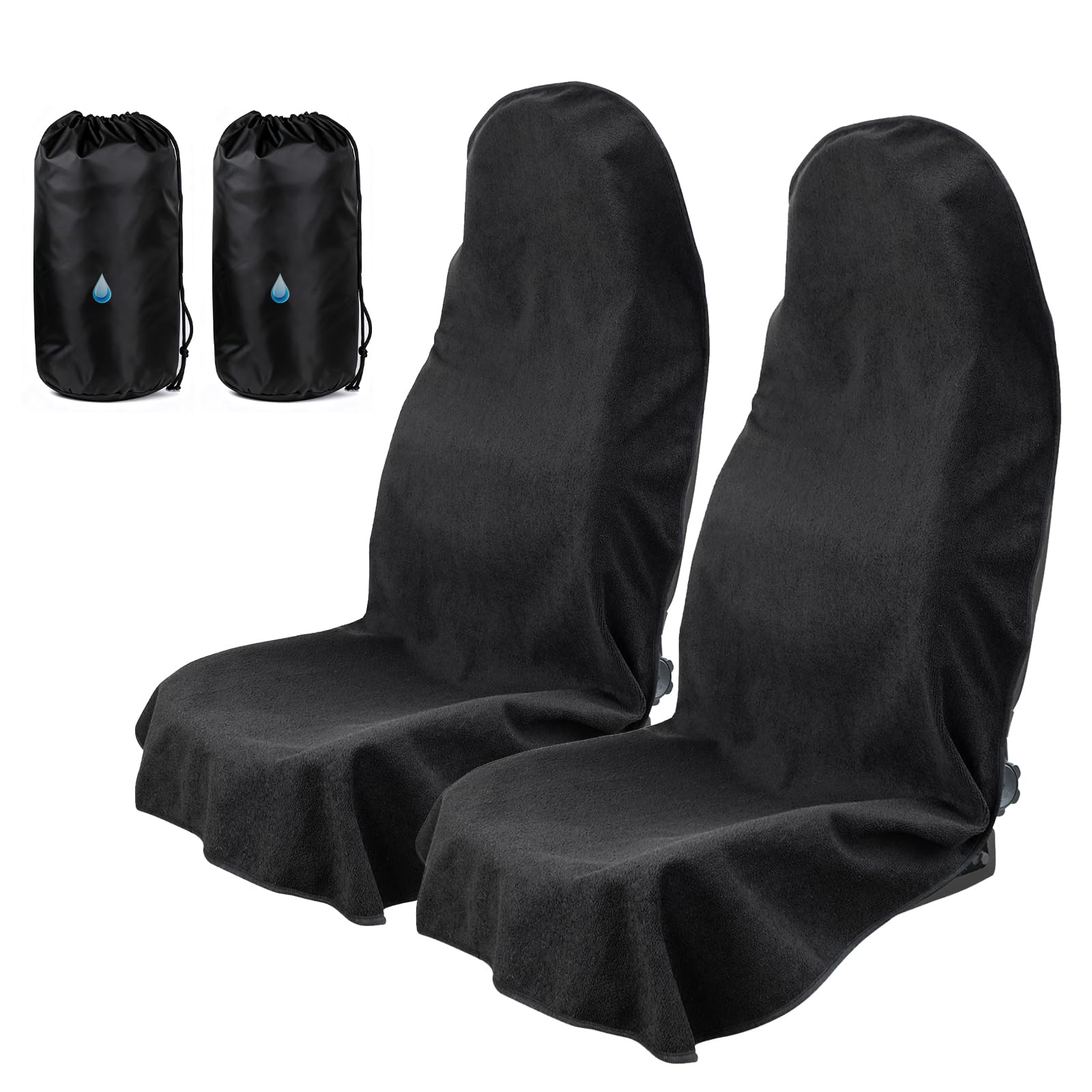 1160g Heavy Duty Towel Car Seat Cover, Sweatproof Absorbent Microfiber Rear Seat Protector for Gym Beach Athletes, Universal Fit Waterproof Back Seat Mat for Sedans SUV Minivans(Black, 1PC)