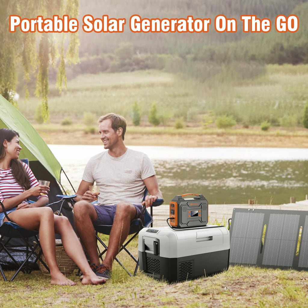 Portable Power Station 300W Solar Generator 280Wh(without Solar Panel), 110V Portable Power Bank with AC Outlet Pure Sine Wave, DC, USB QC3.0, External Battery Power Pack for Camping RV Outdoor Use