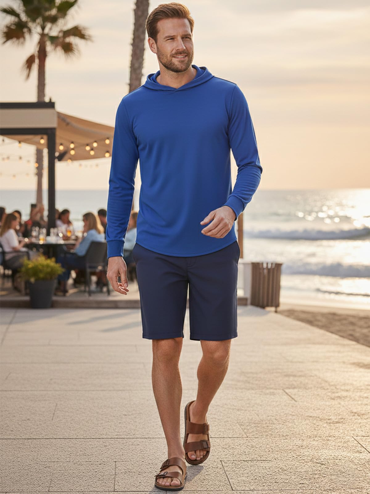 Mens Hoodies Long-Sleeve Shirts - UPF 50+ Sun Protection Shirts Lightweight Fishing Athletic Hoodies