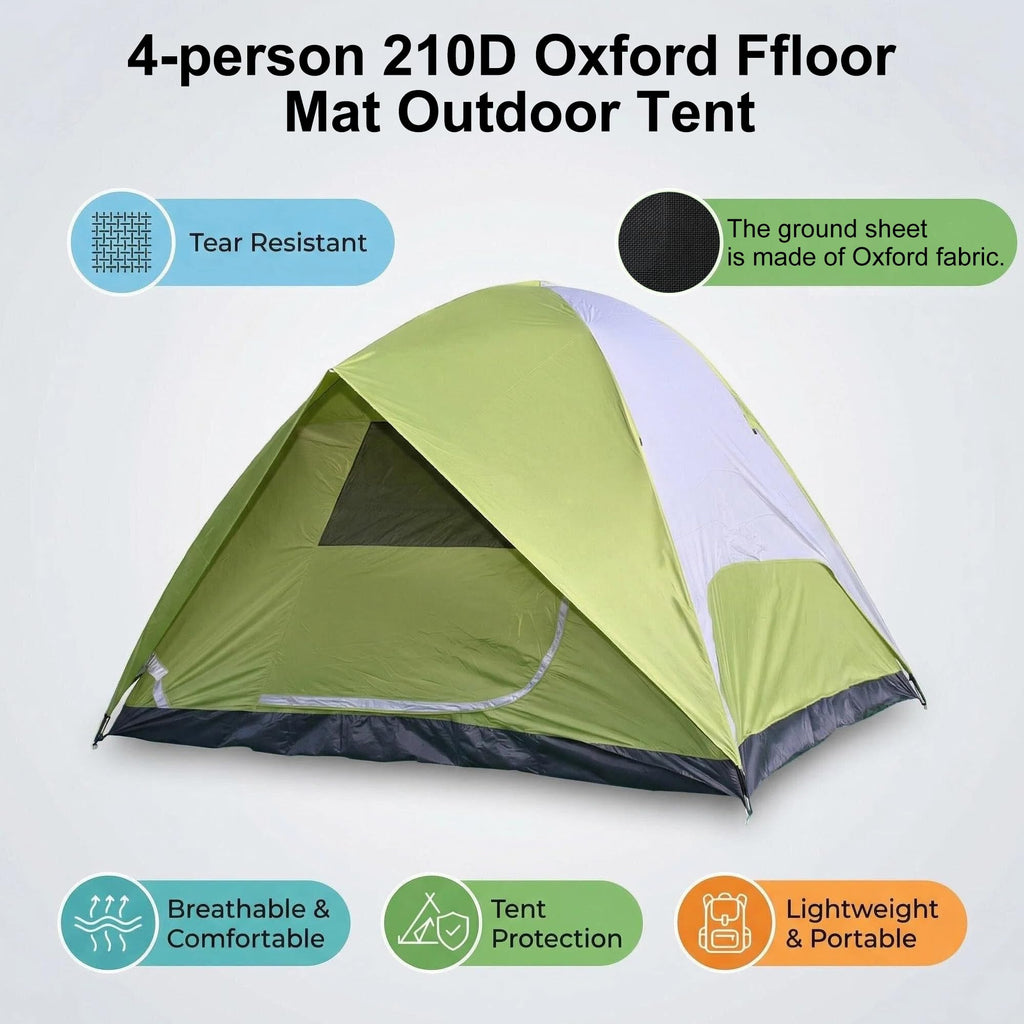 Heavy Duty Camping Tents, Outdoor Tents, 4/6 Person Family Camping Tent,Waterproof Windproof, 210D Oxford Fabric Ground Cloth
