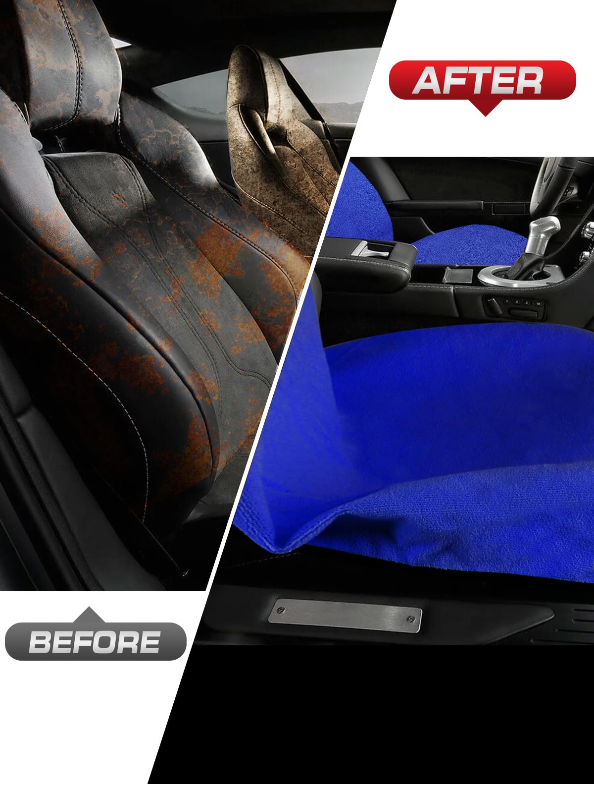 1160g Heavy Duty Towel Car Seat Cover, Sweatproof Absorbent Microfiber Rear Seat Protector for Gym Beach Athletes, Universal Fit Waterproof Back Seat Mat for Sedans SUV Minivans(Black, 1PC)