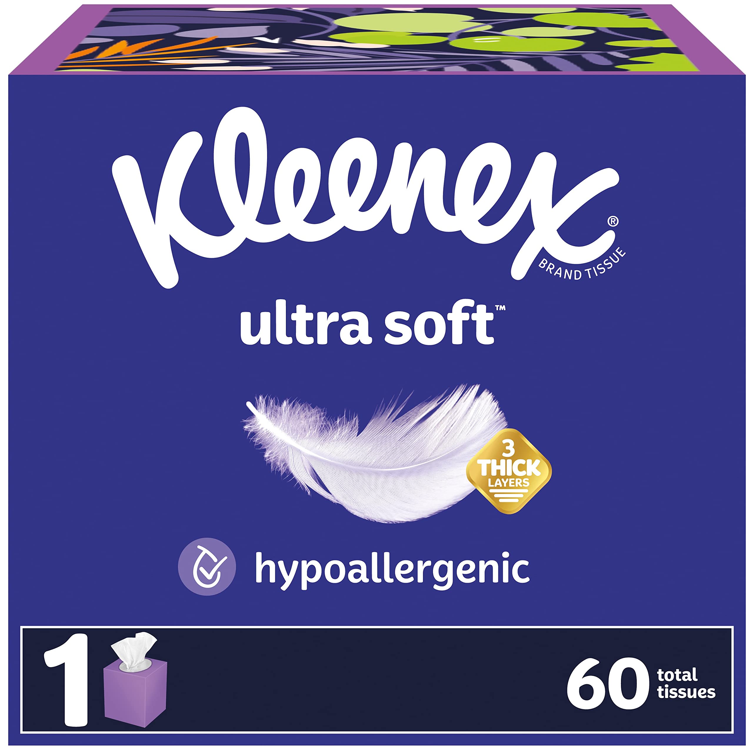 Kleenex Ultra Soft Facial Tissues, 3 Flat Boxes, 120 Tissues per Box, 3-Ply (360 Total), Packaging May Vary