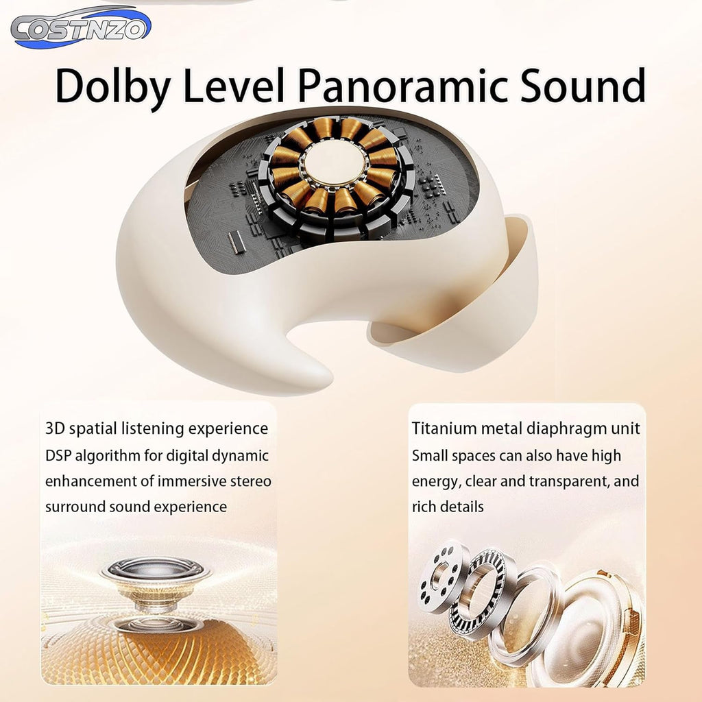 Sleep Earbuds for Side Sleepers - Built in Sleep Mode with 2 Natural Sounds White Noise, Sleep Buds Noise Cancelling Side Sleeper, Sleep Aid Headphones (Skin)