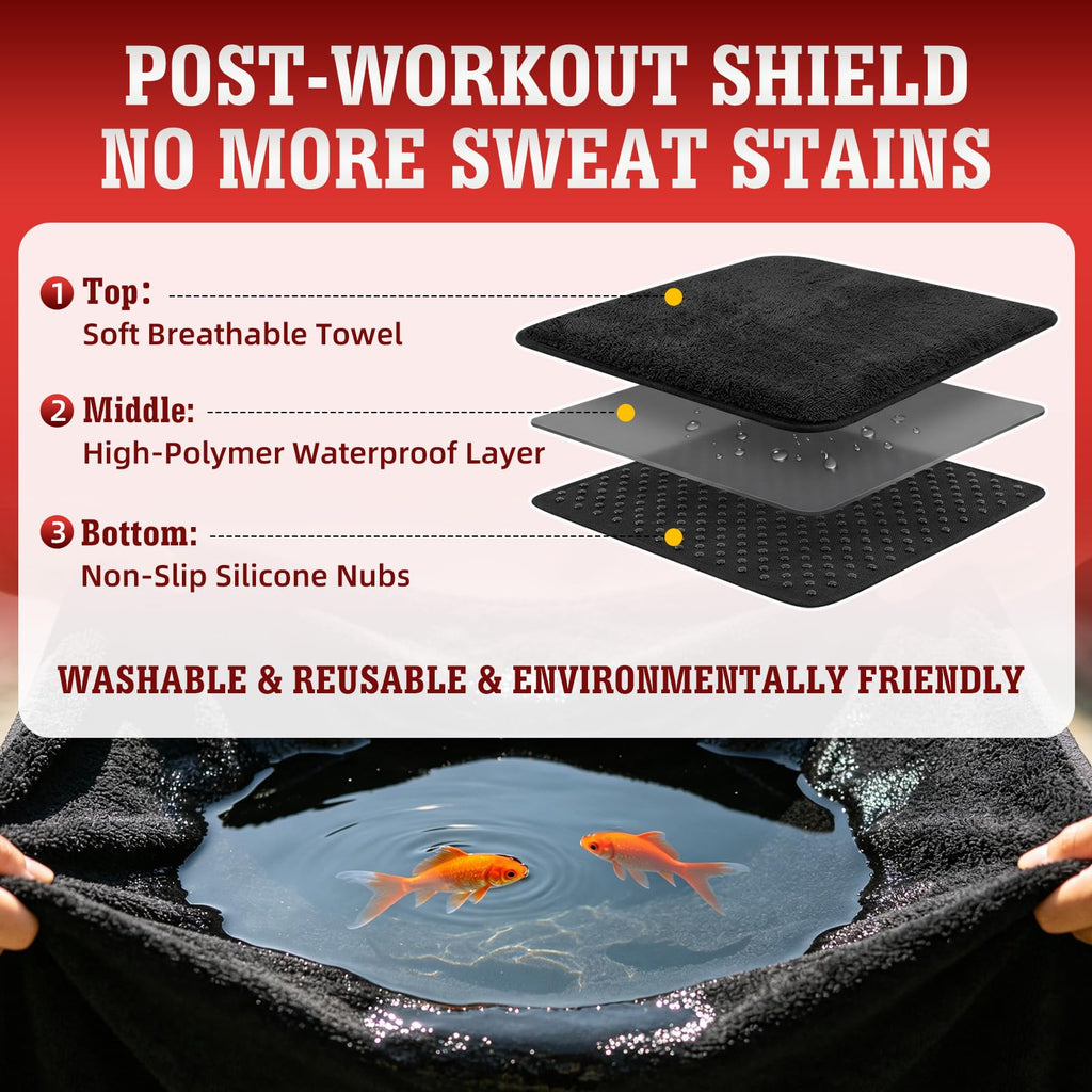 1160g Heavy Duty Towel Car Seat Cover, Sweatproof Absorbent Microfiber Rear Seat Protector for Gym Beach Athletes, Universal Fit Waterproof Back Seat Mat for Sedans SUV Minivans(Black, 1PC)