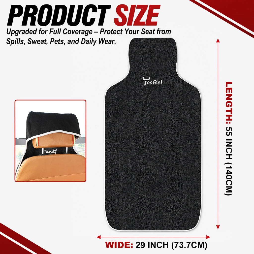 1160g Heavy Duty Towel Car Seat Cover, Sweatproof Absorbent Microfiber Rear Seat Protector for Gym Beach Athletes, Universal Fit Waterproof Back Seat Mat for Sedans SUV Minivans(Black, 1PC)