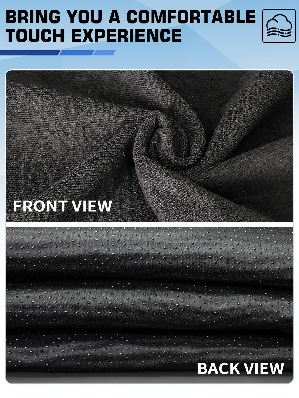 1160g Heavy Duty Towel Car Seat Cover, Sweatproof Absorbent Microfiber Rear Seat Protector for Gym Beach Athletes, Universal Fit Waterproof Back Seat Mat for Sedans SUV Minivans(Black, 1PC)
