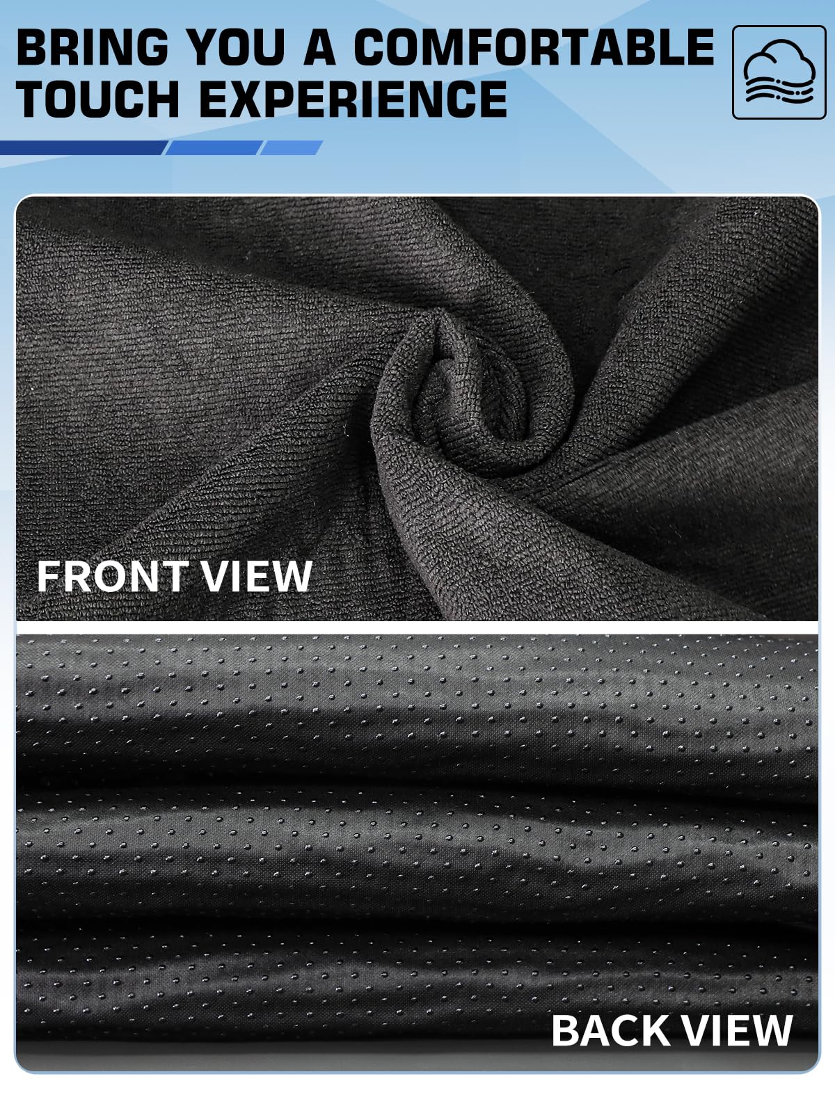 1160g Heavy Duty Towel Car Seat Cover, Sweatproof Absorbent Microfiber Rear Seat Protector for Gym Beach Athletes, Universal Fit Waterproof Back Seat Mat for Sedans SUV Minivans(Black, 1PC)