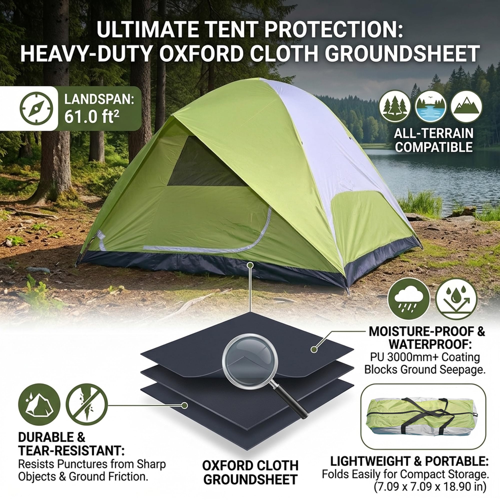 Heavy Duty Camping Tents, Outdoor Tents, 4/6 Person Family Camping Tent,Waterproof Windproof, 210D Oxford Fabric Ground Cloth