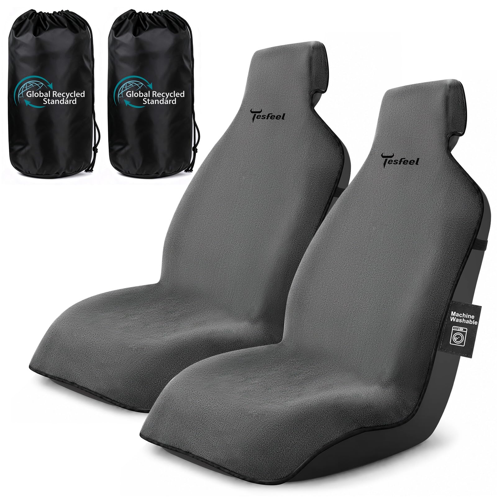 1160g Heavy Duty Towel Car Seat Cover, Sweatproof Absorbent Microfiber Rear Seat Protector for Gym Beach Athletes, Universal Fit Waterproof Back Seat Mat for Sedans SUV Minivans(Black, 1PC)