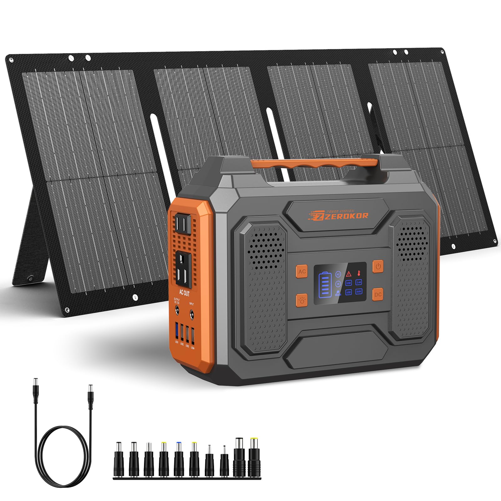 Portable Power Station 300W Solar Generator 280Wh(without Solar Panel), 110V Portable Power Bank with AC Outlet Pure Sine Wave, DC, USB QC3.0, External Battery Power Pack for Camping RV Outdoor Use