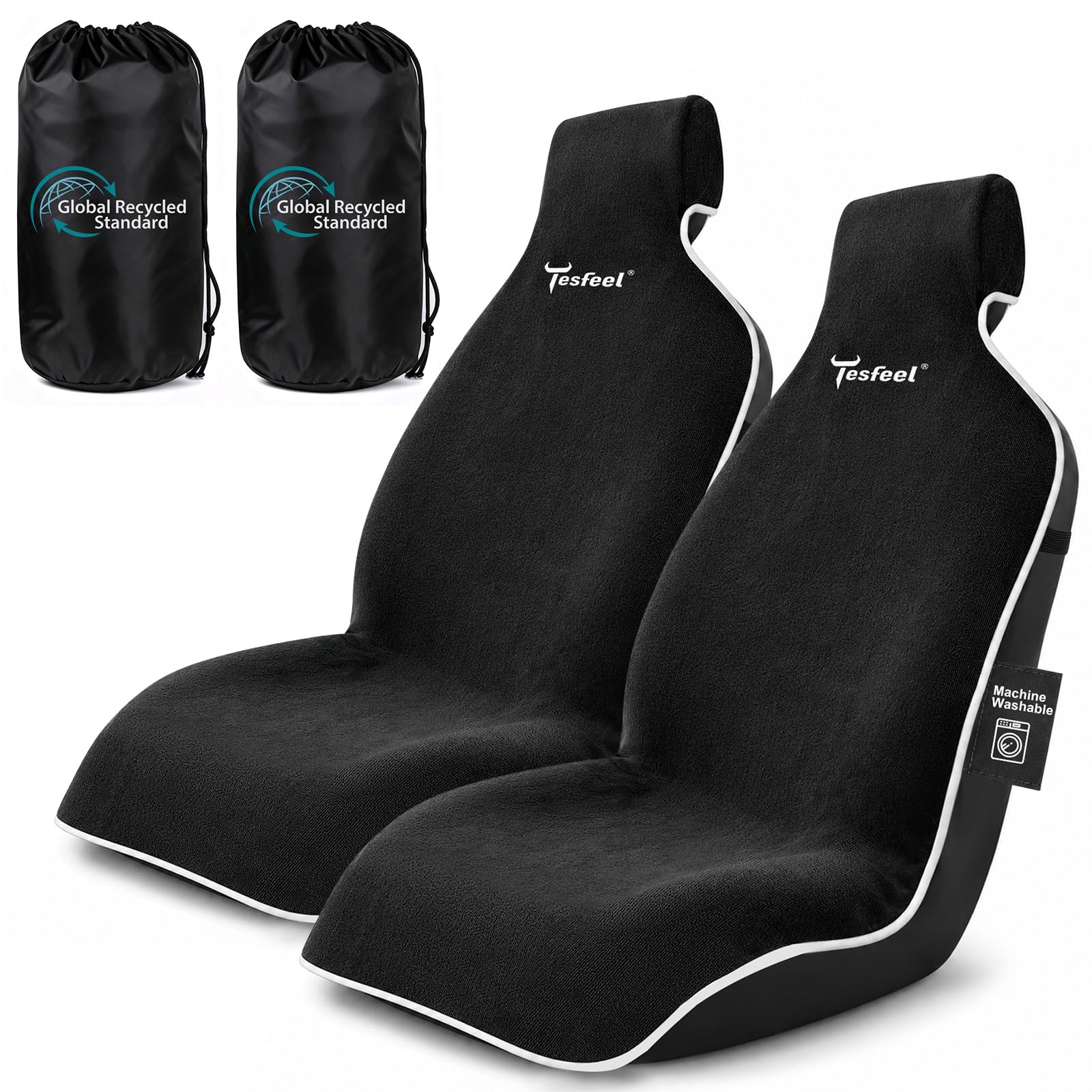 1160g Heavy Duty Towel Car Seat Cover, Sweatproof Absorbent Microfiber Rear Seat Protector for Gym Beach Athletes, Universal Fit Waterproof Back Seat Mat for Sedans SUV Minivans(Black, 1PC)