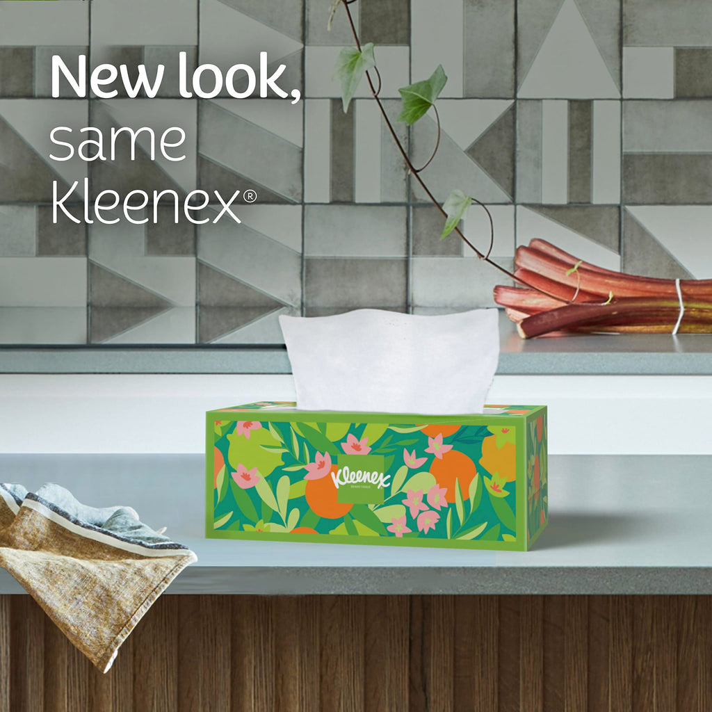 Kleenex Ultra Soft Facial Tissues, 3 Flat Boxes, 120 Tissues per Box, 3-Ply (360 Total), Packaging May Vary