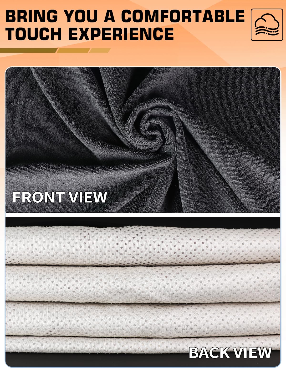1160g Heavy Duty Towel Car Seat Cover, Sweatproof Absorbent Microfiber Rear Seat Protector for Gym Beach Athletes, Universal Fit Waterproof Back Seat Mat for Sedans SUV Minivans(Black, 1PC)