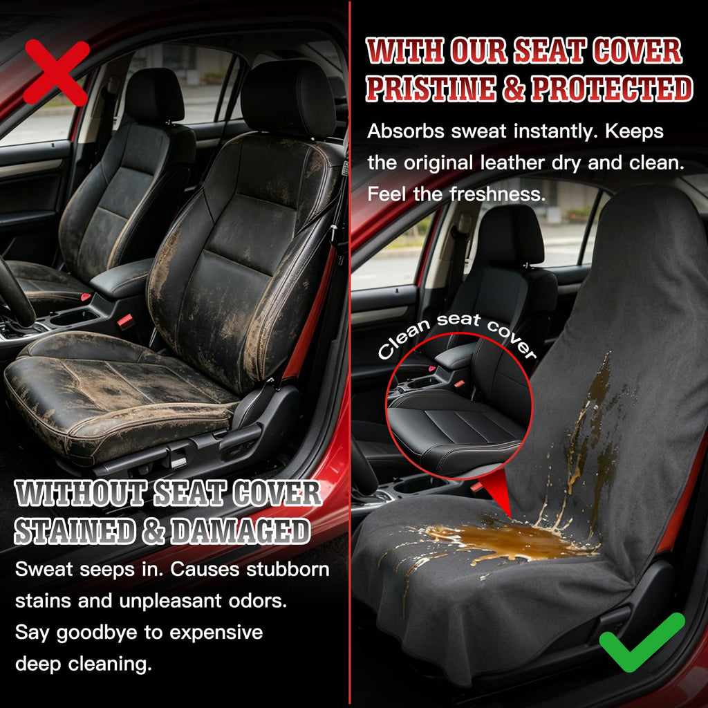1160g Heavy Duty Towel Car Seat Cover, Sweatproof Absorbent Microfiber Rear Seat Protector for Gym Beach Athletes, Universal Fit Waterproof Back Seat Mat for Sedans SUV Minivans(Black, 1PC)
