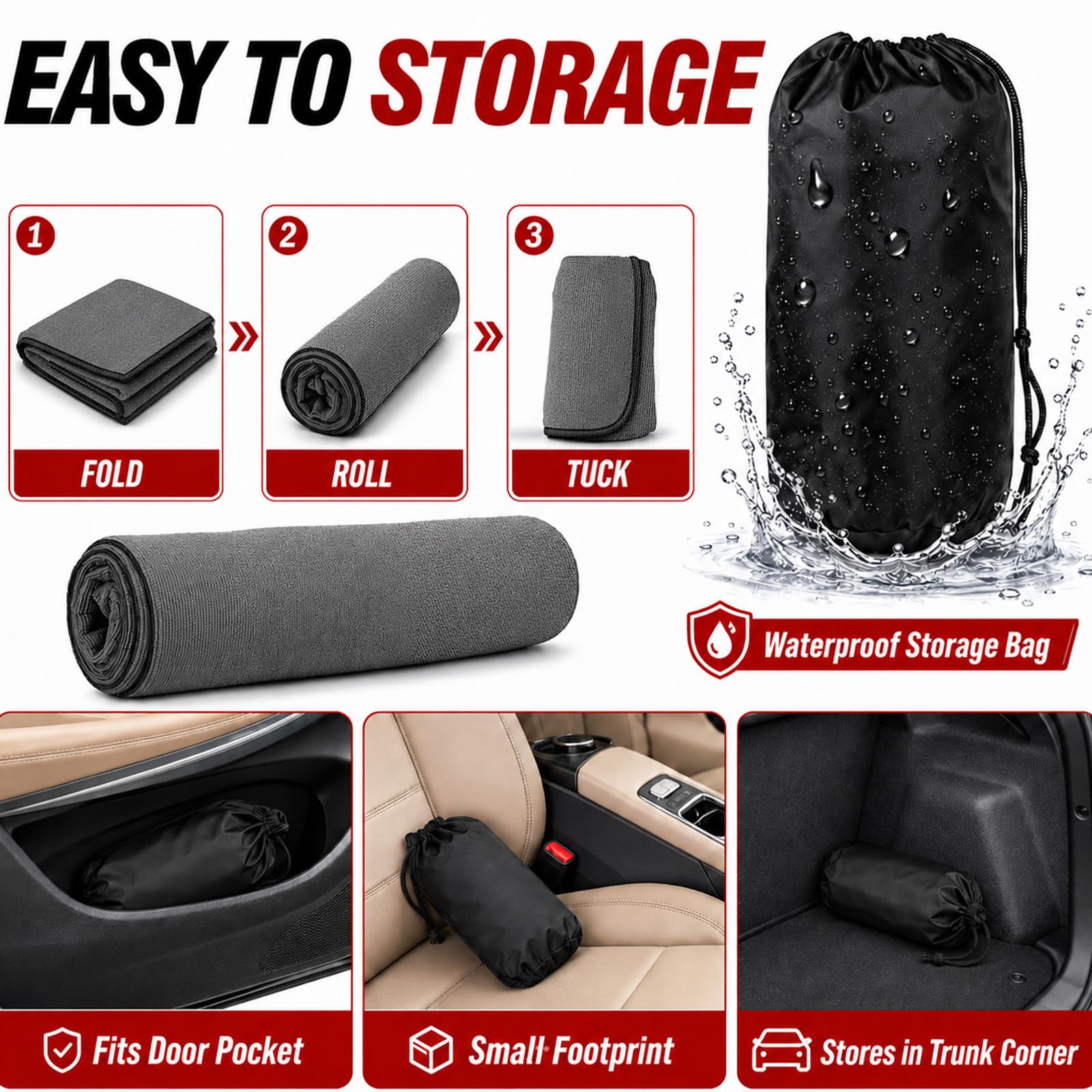 1160g Heavy Duty Towel Car Seat Cover, Sweatproof Absorbent Microfiber Rear Seat Protector for Gym Beach Athletes, Universal Fit Waterproof Back Seat Mat for Sedans SUV Minivans(Black, 1PC)