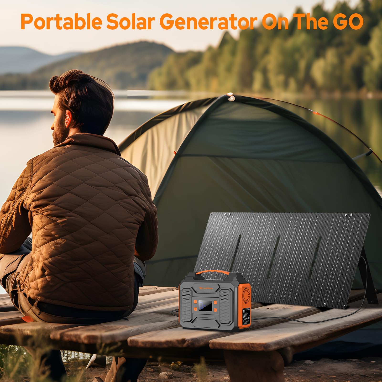 Portable Power Station 300W Solar Generator 280Wh(without Solar Panel), 110V Portable Power Bank with AC Outlet Pure Sine Wave, DC, USB QC3.0, External Battery Power Pack for Camping RV Outdoor Use