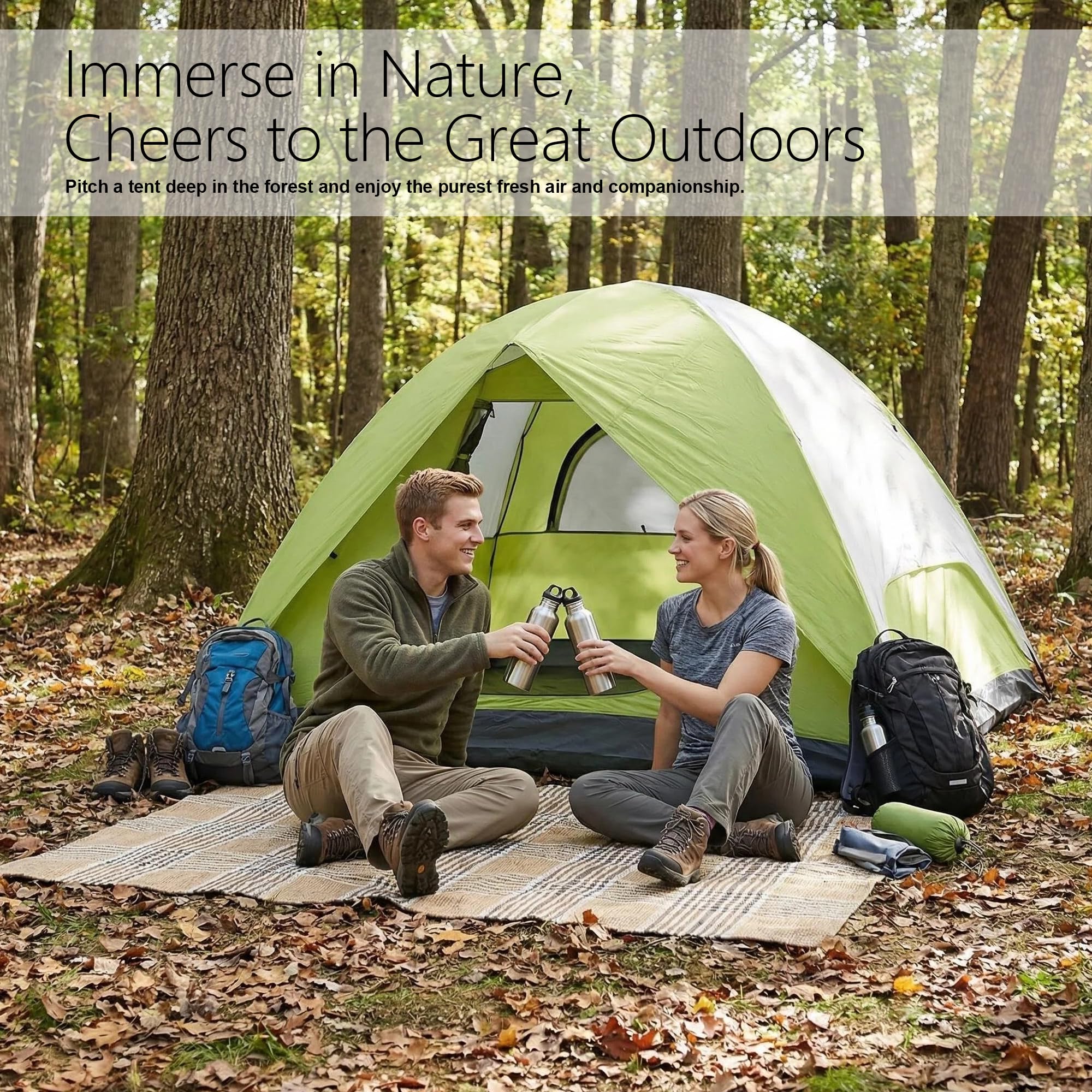 Heavy Duty Camping Tents, Outdoor Tents, 4/6 Person Family Camping Tent,Waterproof Windproof, 210D Oxford Fabric Ground Cloth