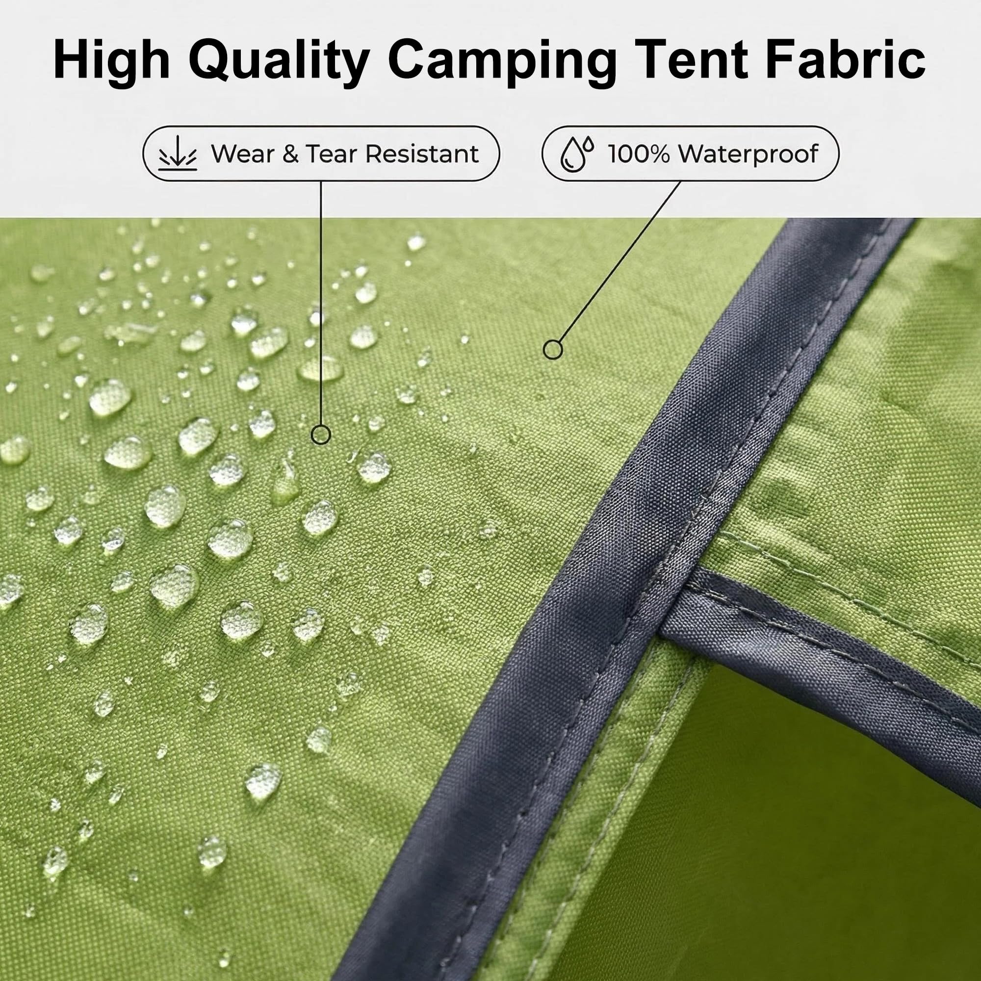 Heavy Duty Camping Tents, Outdoor Tents, 4/6 Person Family Camping Tent,Waterproof Windproof, 210D Oxford Fabric Ground Cloth