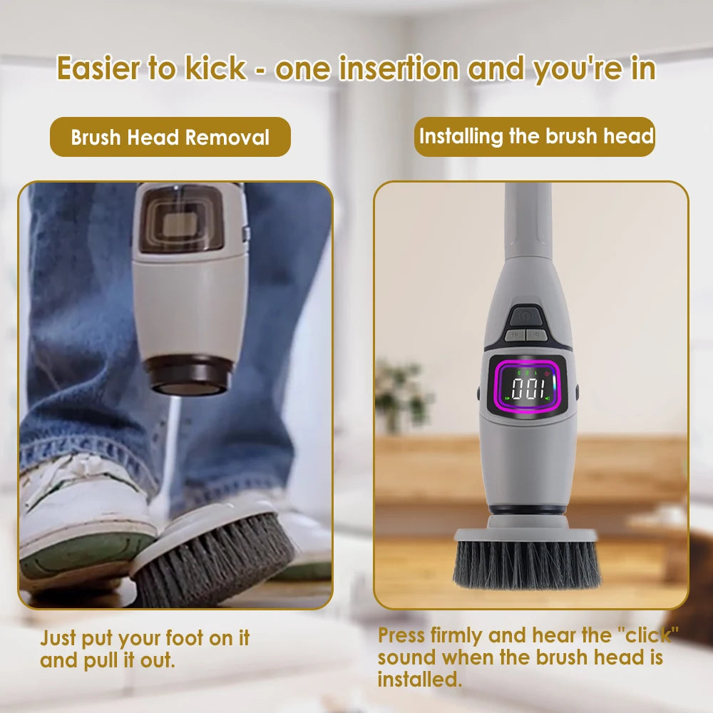 10-in-1 Electric Cleaning Brush Household Cleaning Brush Multifunctional Bathroom Cleaning Toilet Cleaning With LED Screen